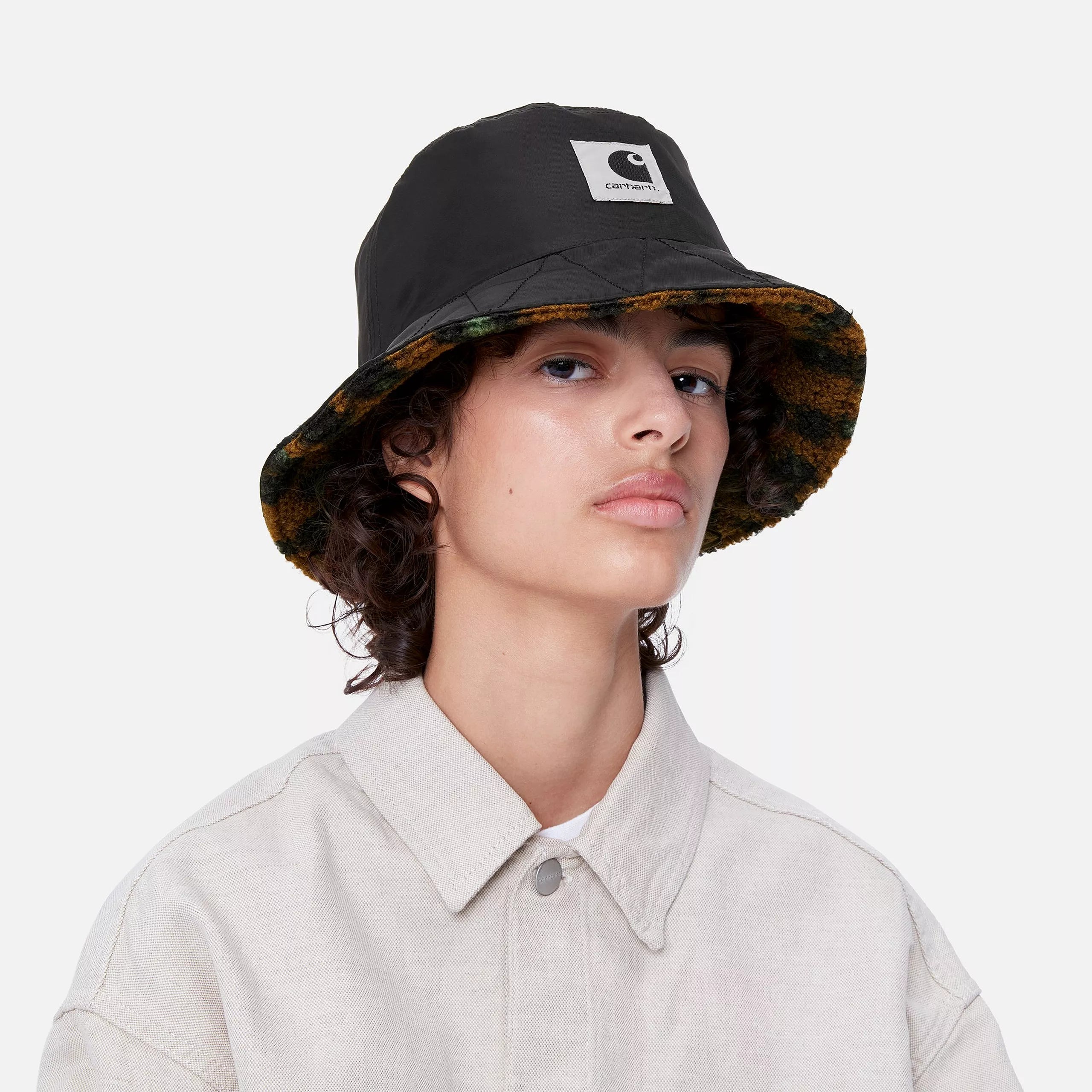 ORLA BUCKET HAT - Camo Leo Jacquard, Tamarind / Black