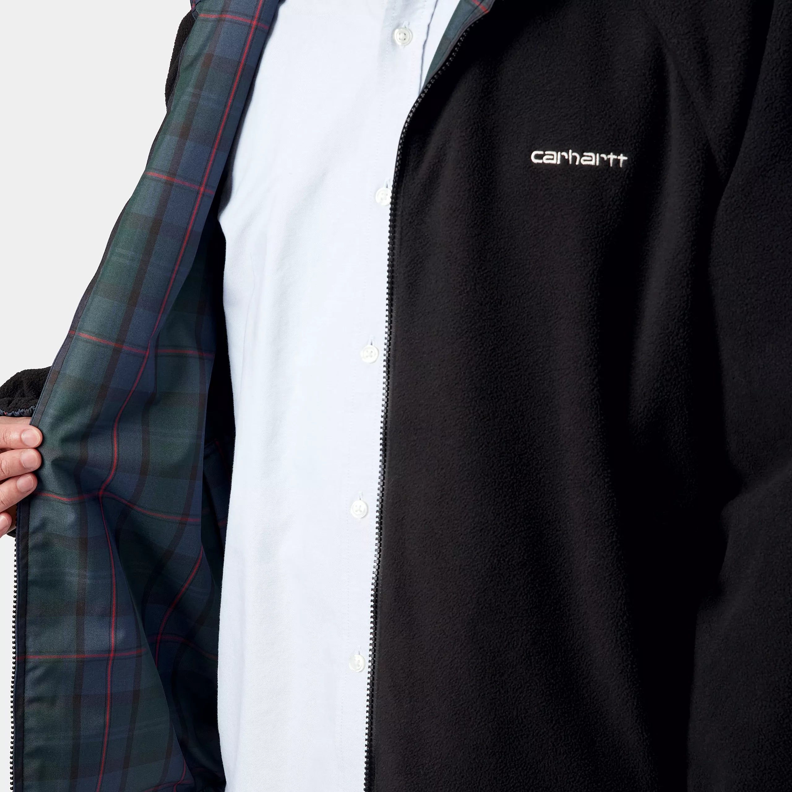 REVERSIBLE PLANER JACKET - Planer Check, Air Force Blue / Black