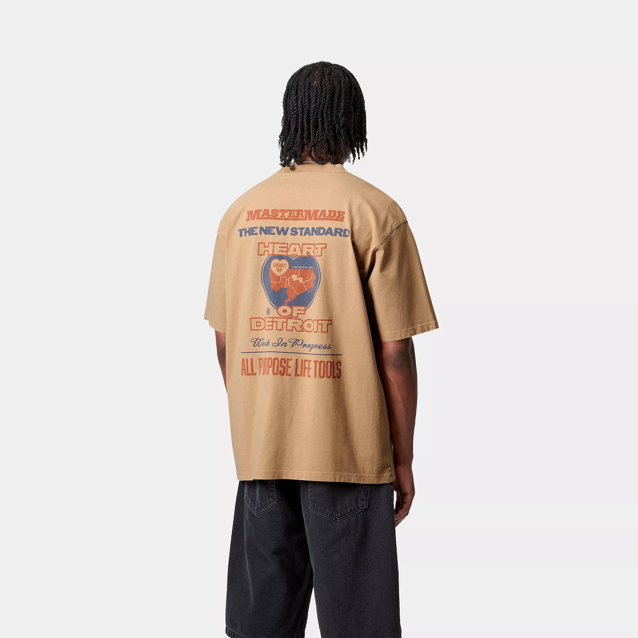 S/S ARCAN T-SHIRT - Dusty H Brown (heavy stone wash)