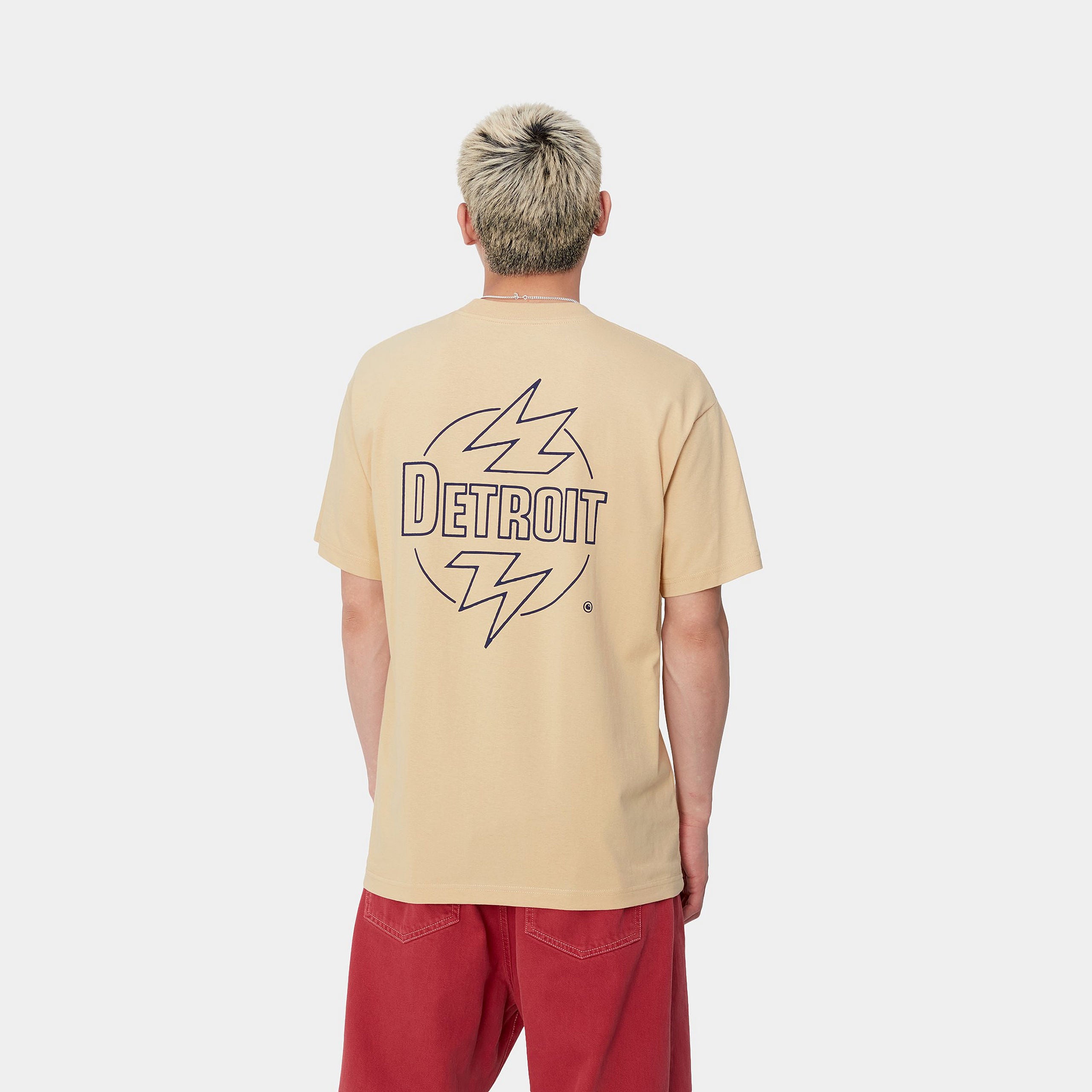 S/S BLAZE T-SHIRT - Cornsilk / Air Force Blue