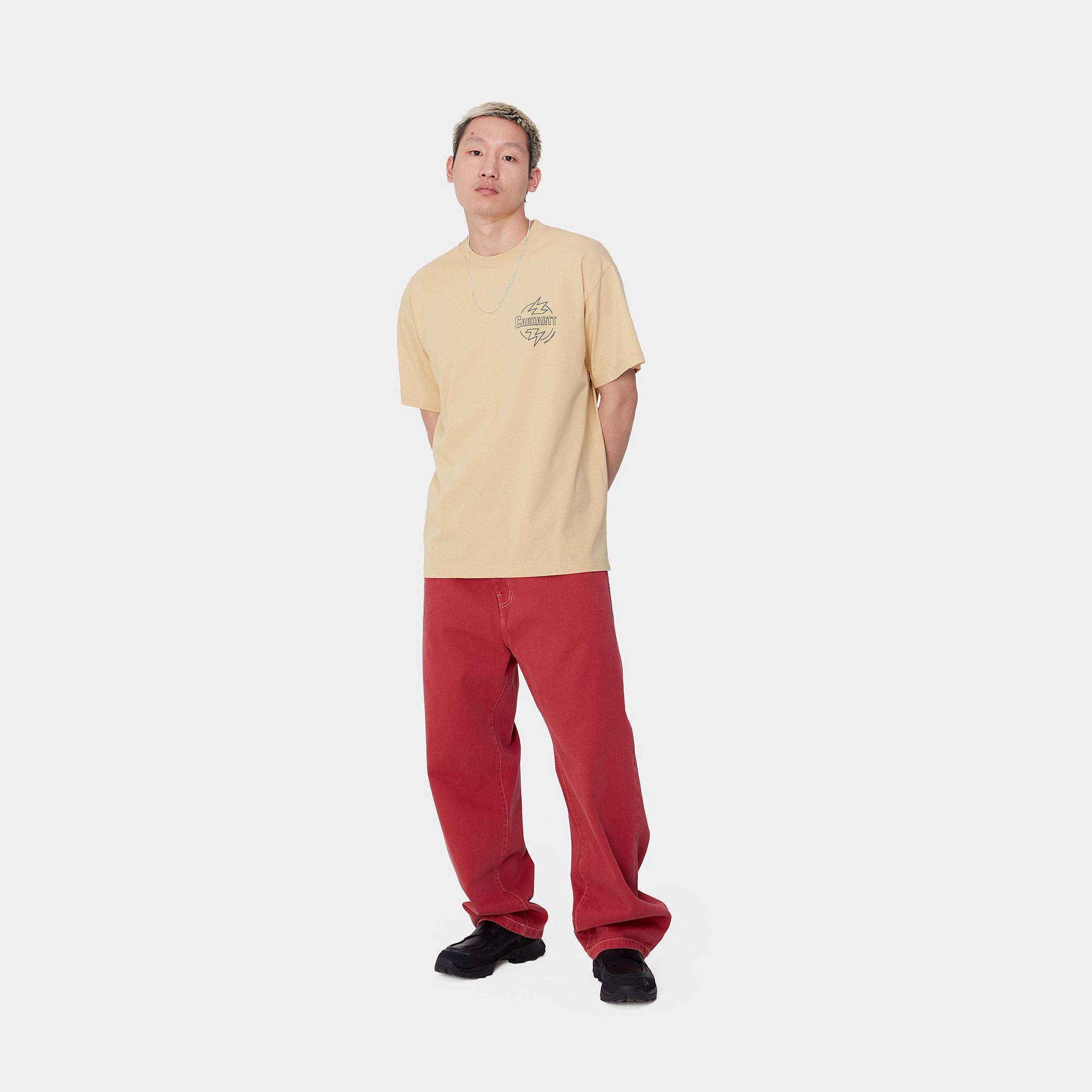 S/S BLAZE T-SHIRT - Cornsilk / Air Force Blue