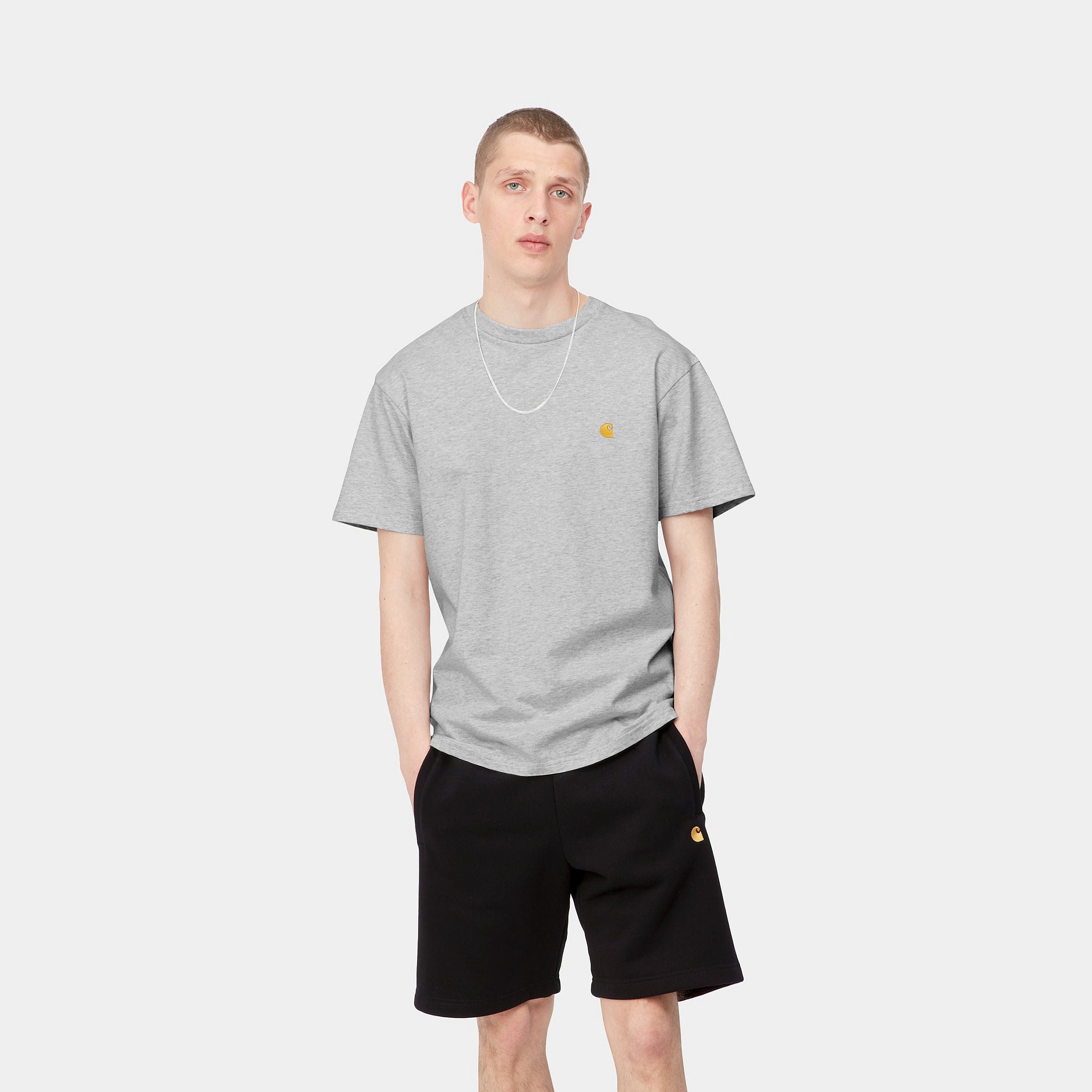 S/S CHASE T-SHIRT - Ash Heather / Gold