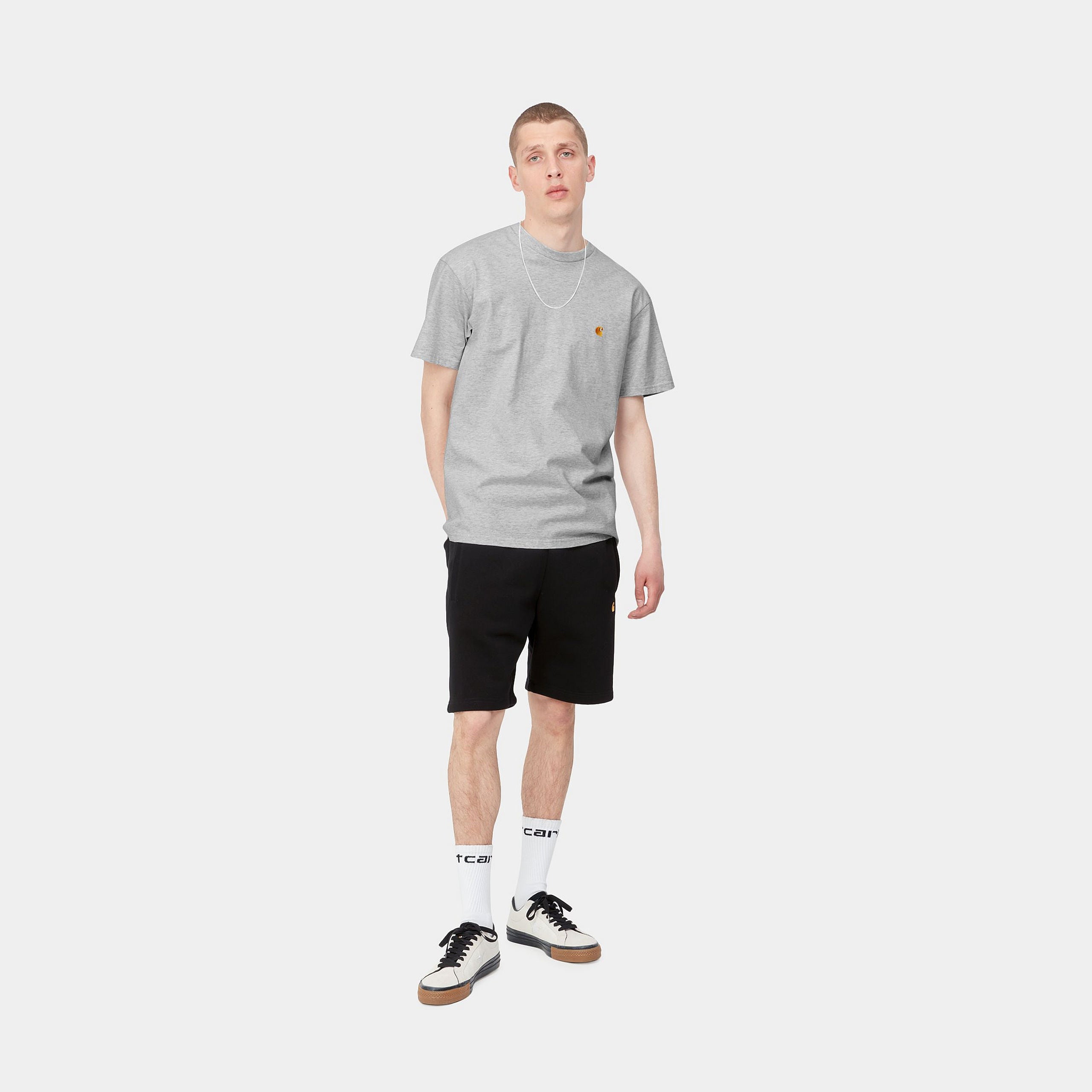 S/S CHASE T-SHIRT - Ash Heather / Gold