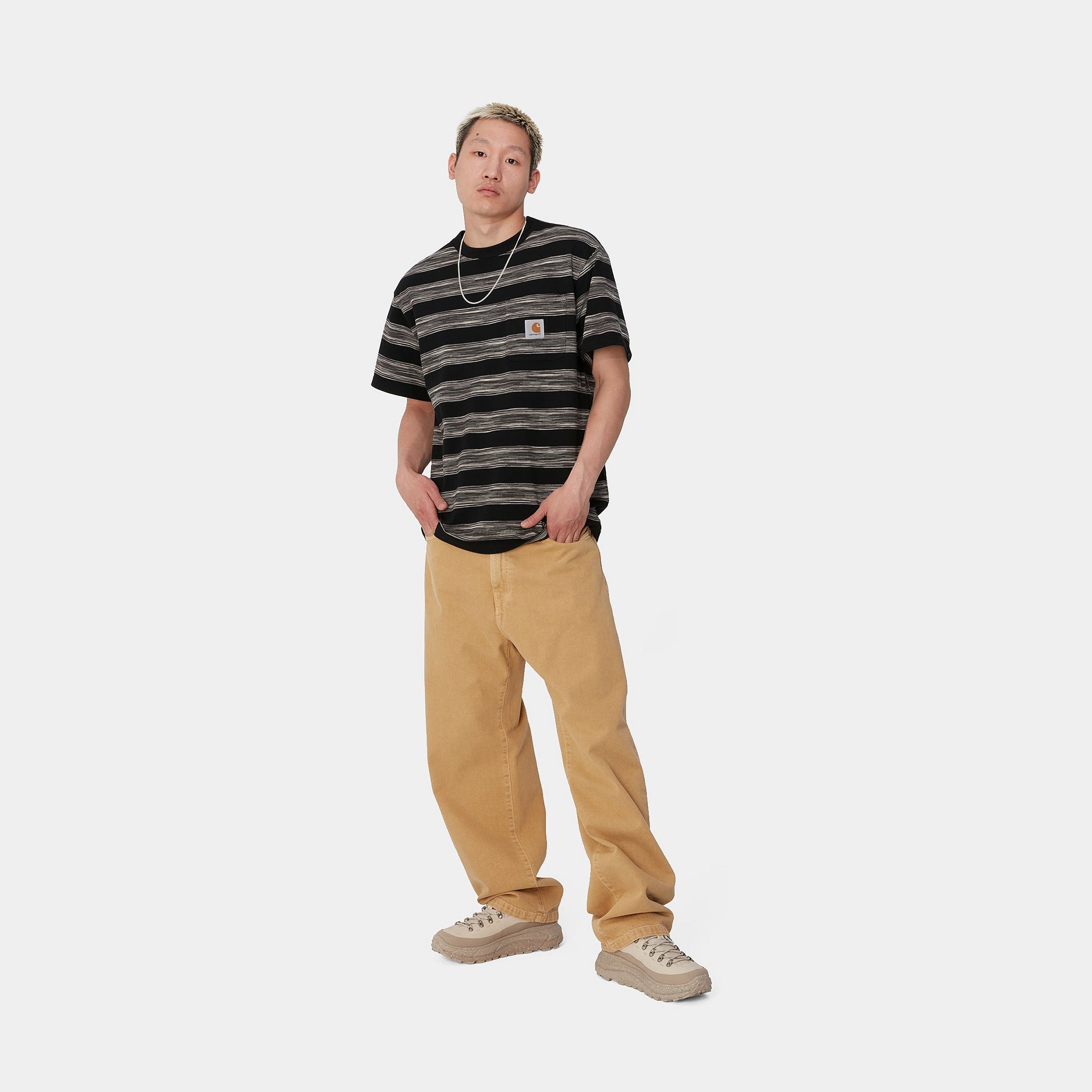 S/S DODSON POCKET T-SHIRT - Dodson Stripe Horizontal, Black
