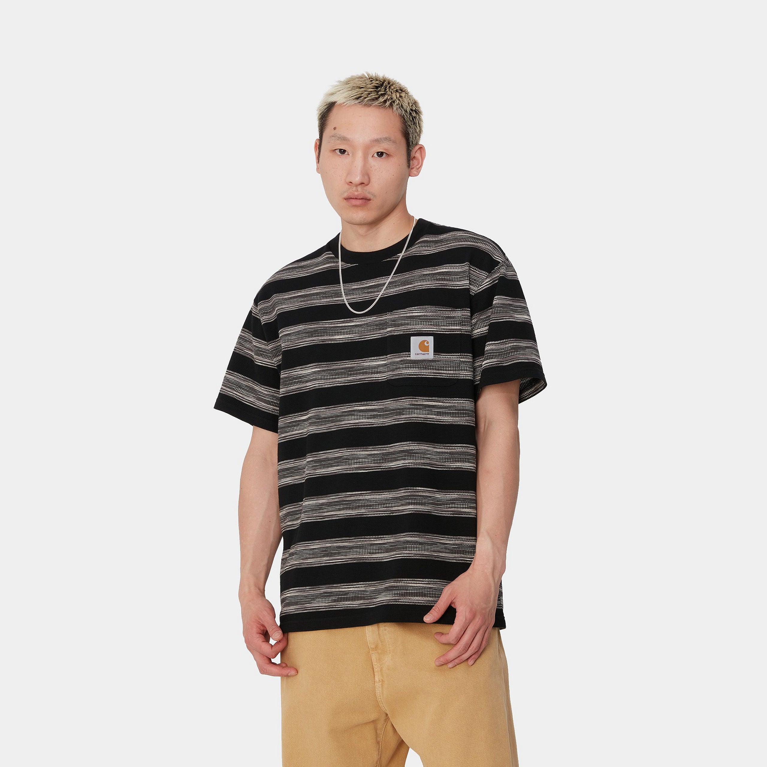 S/S DODSON POCKET T-SHIRT - Dodson Stripe Horizontal, Black