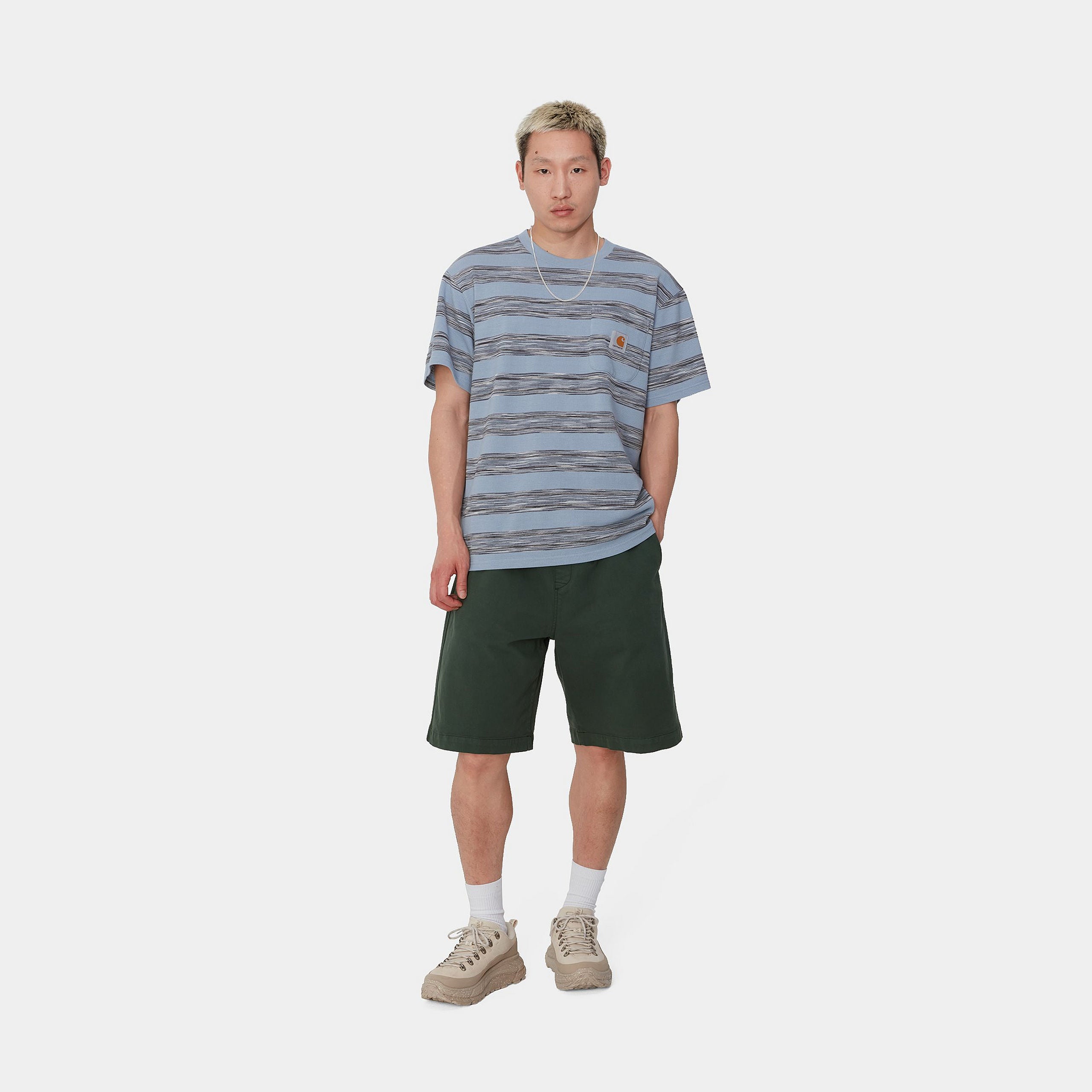 S/S DODSON POCKET T-SHIRT - Dodson Stripe Horizontal, Misty Sky