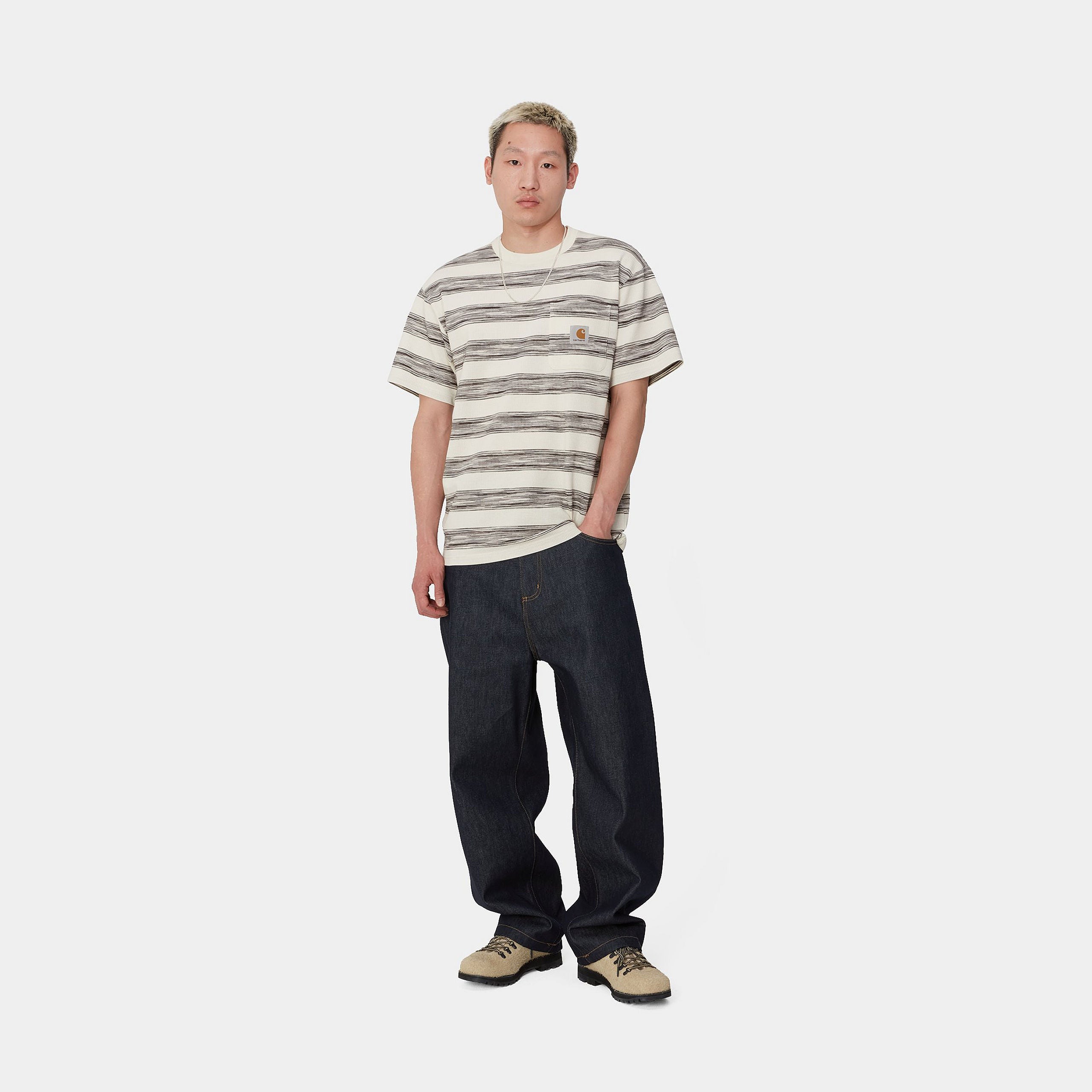 S/S DODSON POCKET T-SHIRT - Dodson Stripe Horizontal, Natural