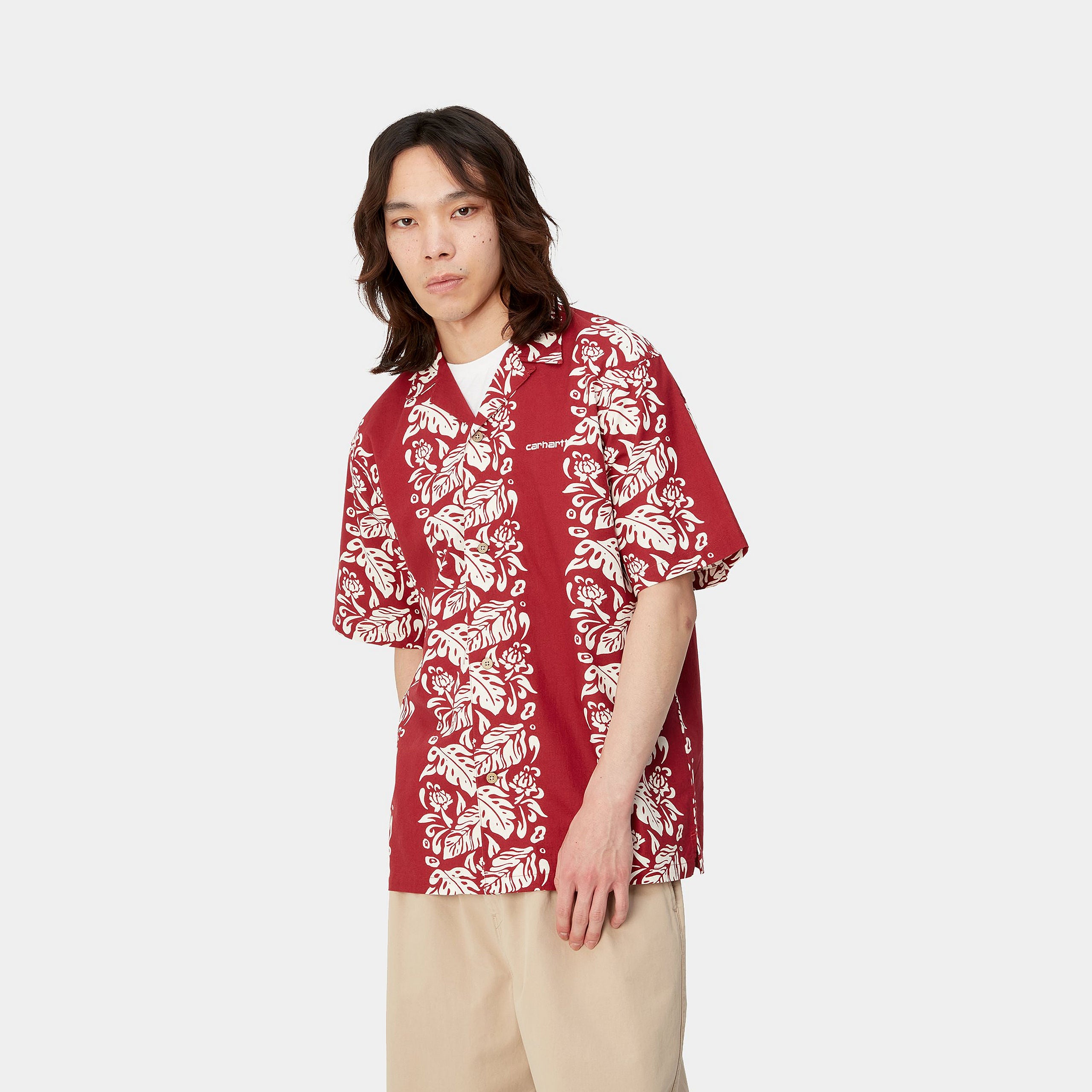 S/S FLORAL SHIRT - Floral Stripe AOP, Arrow / Wax