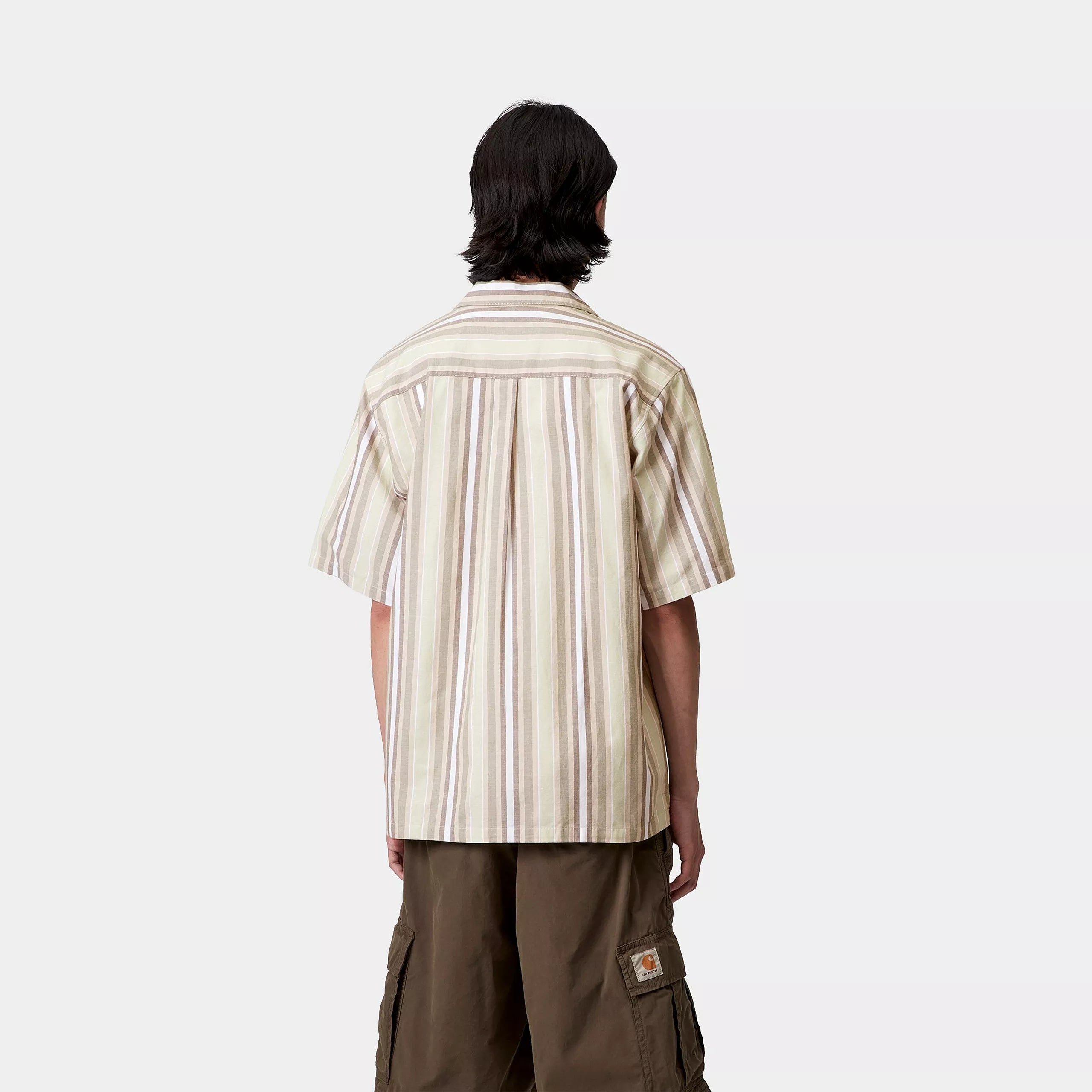 S/S FOLSEY SHIRT - Folsey Stripe, Pale Olive / White