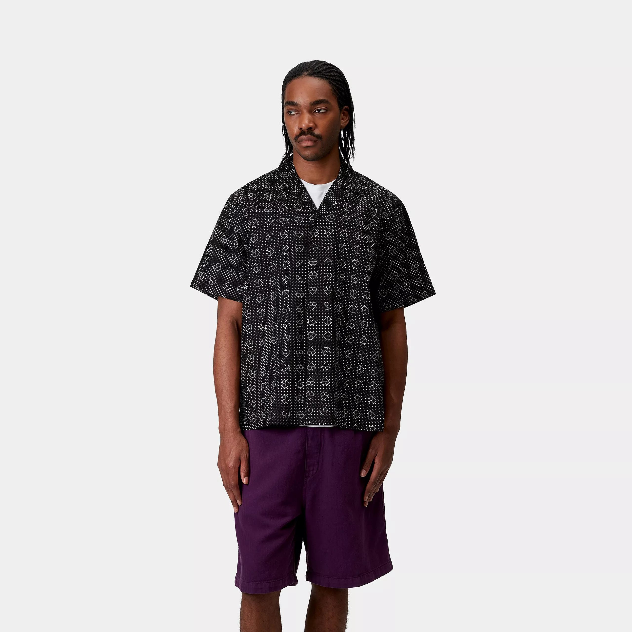 S/S FUROSHIKI SHIRT - Furoshiki Print, Black