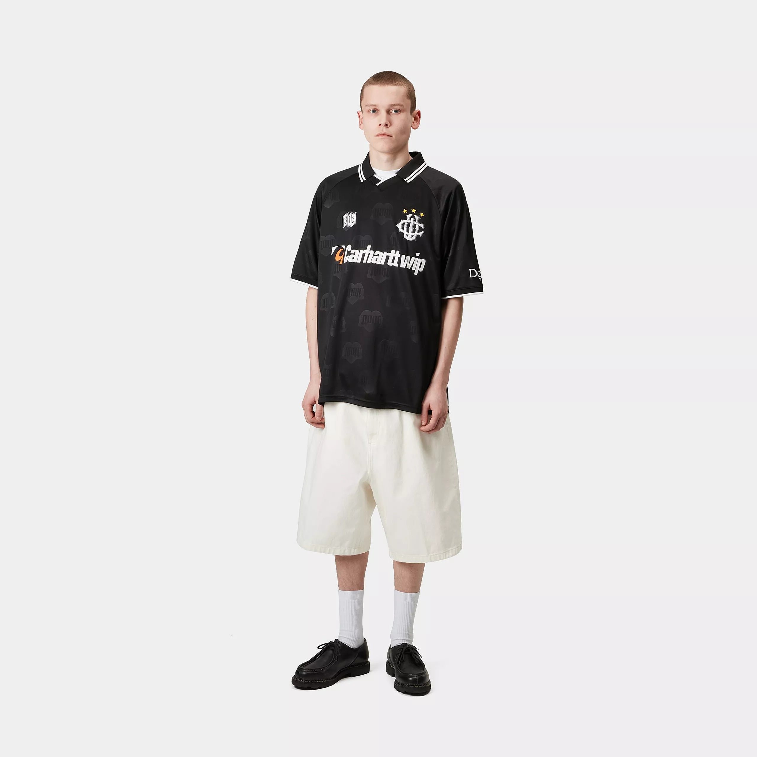 S/S HARTT’S FOOTBALL T-SHIRT - Heart Train Jacquard, Black