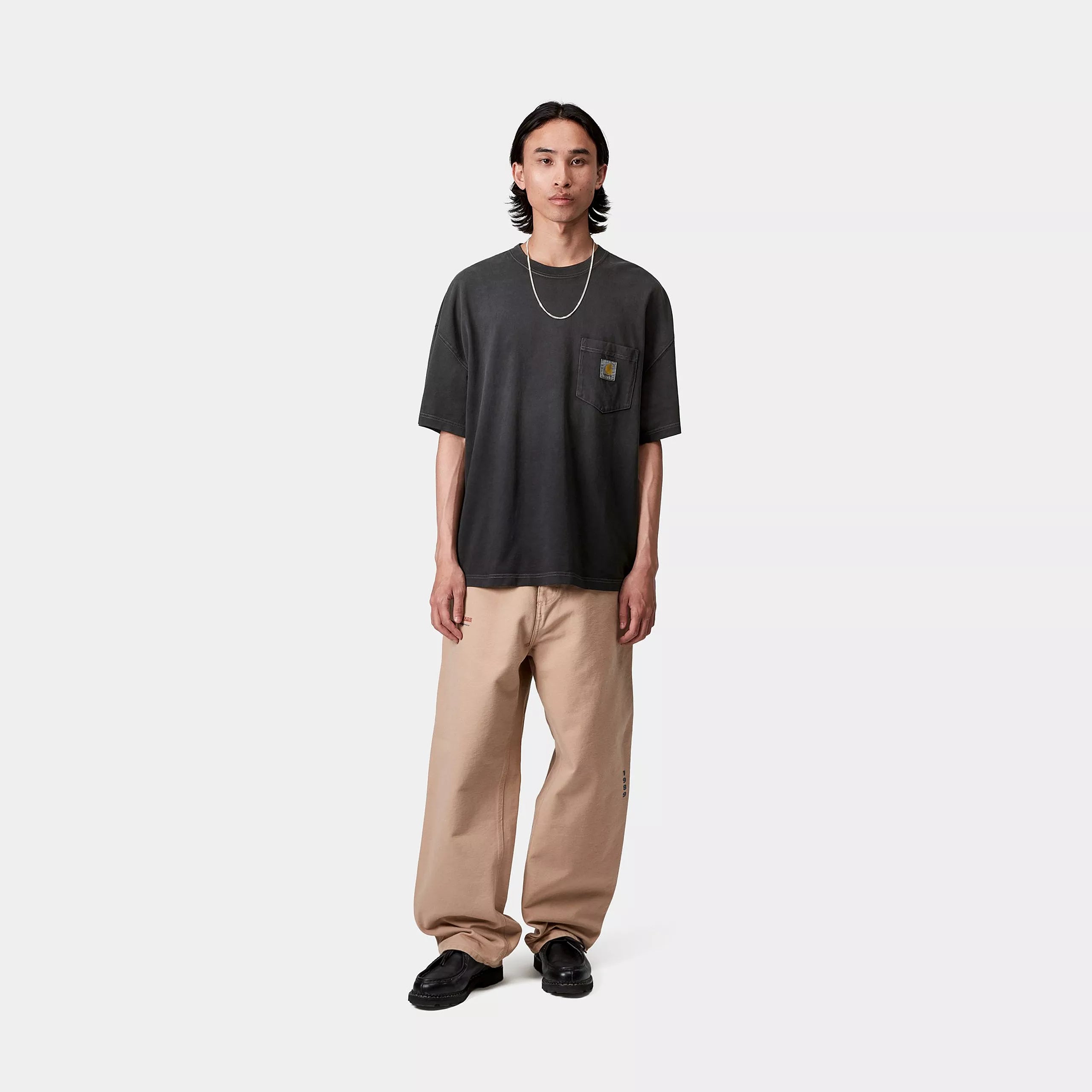 S/S HUDSON POCKET T-SHIRT - Black (chalk wash)