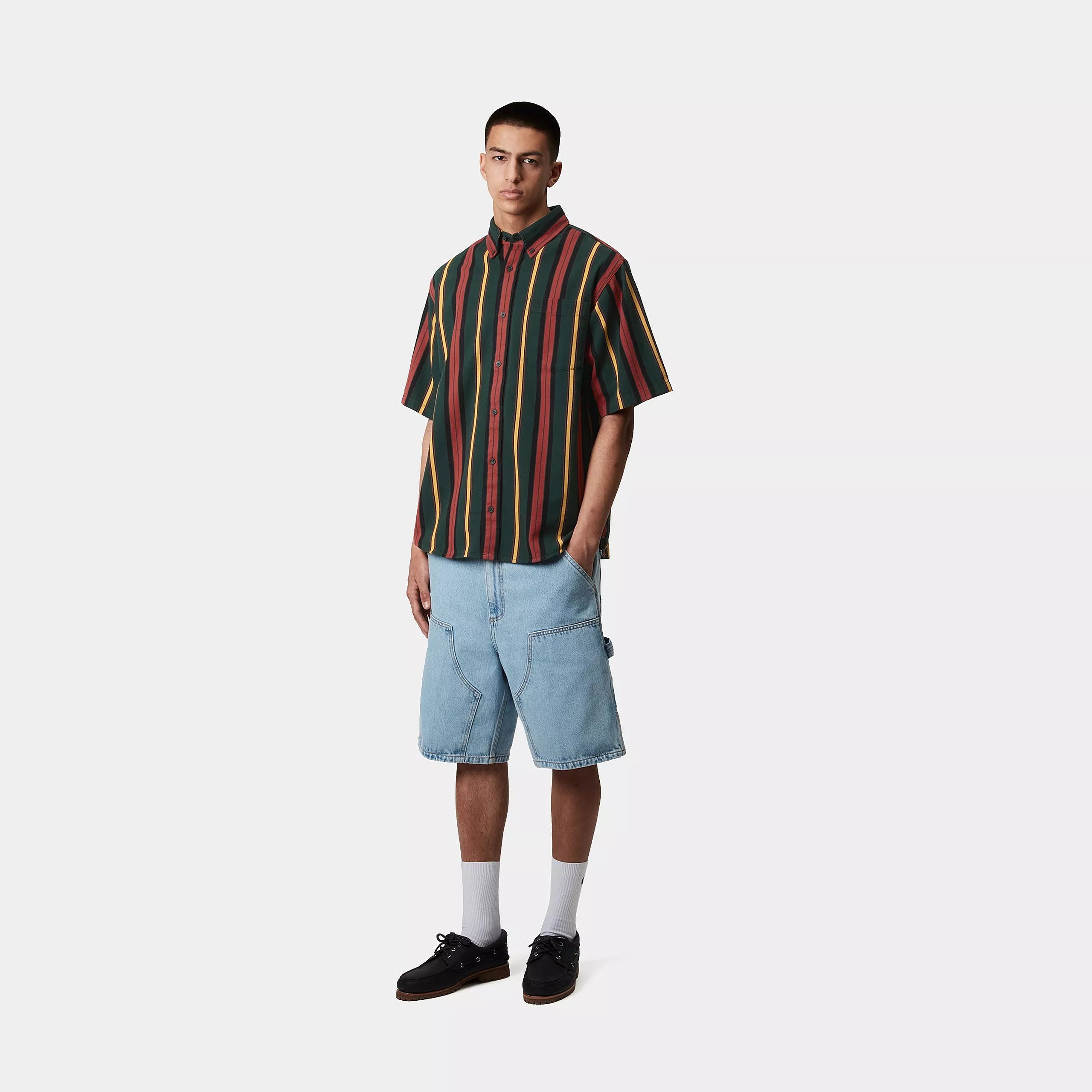 S/S JARRELL SHIRT - Jarrell Stripe, Conifer / Black