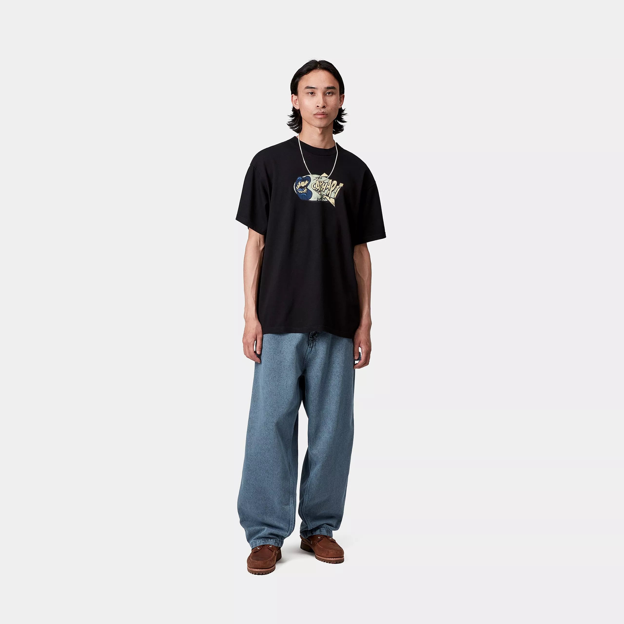 S/S LOUDER T-SHIRT - Black (heavy enzyme wash)