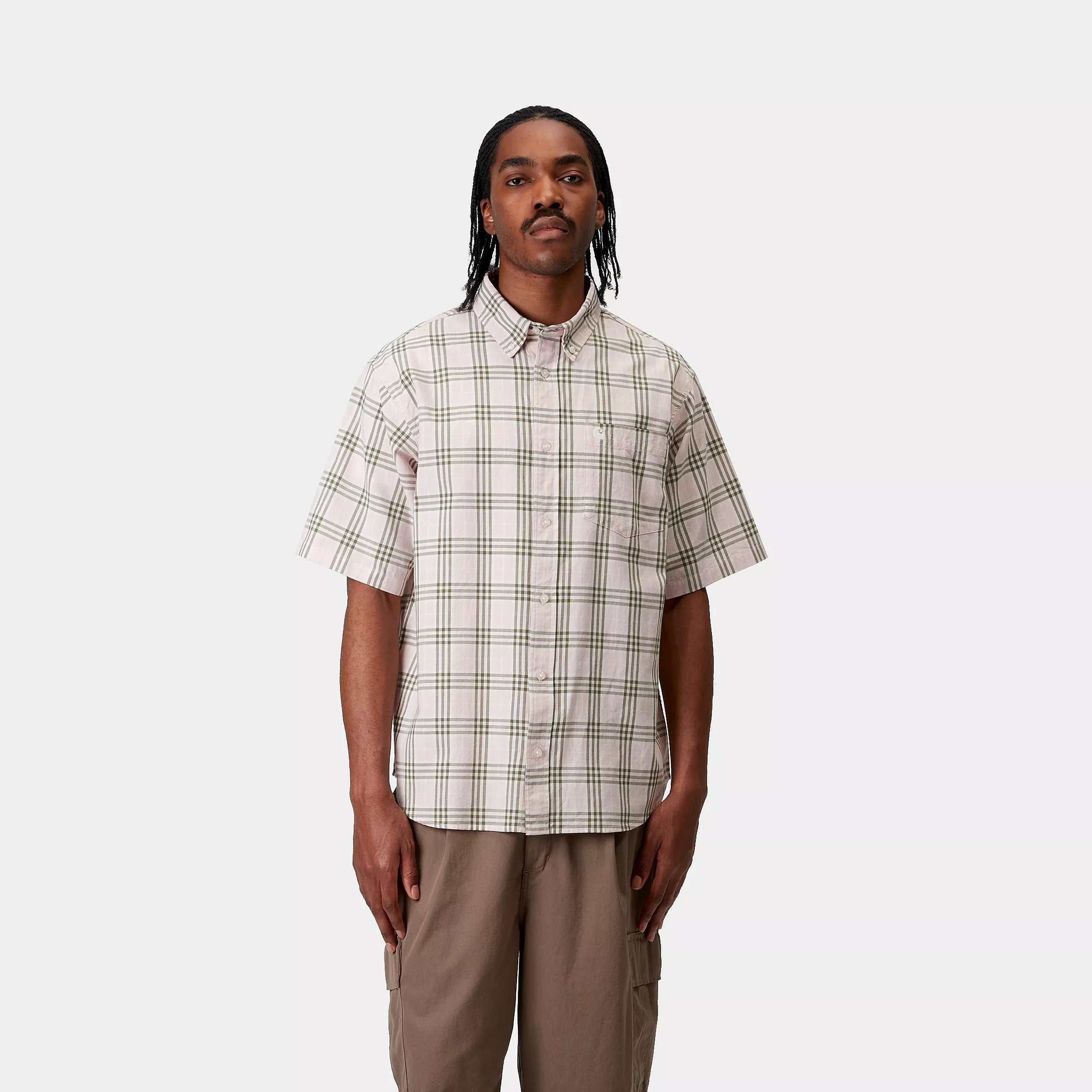 S/S NIVEN SHIRT - Niven Check, Air Pink / Wax