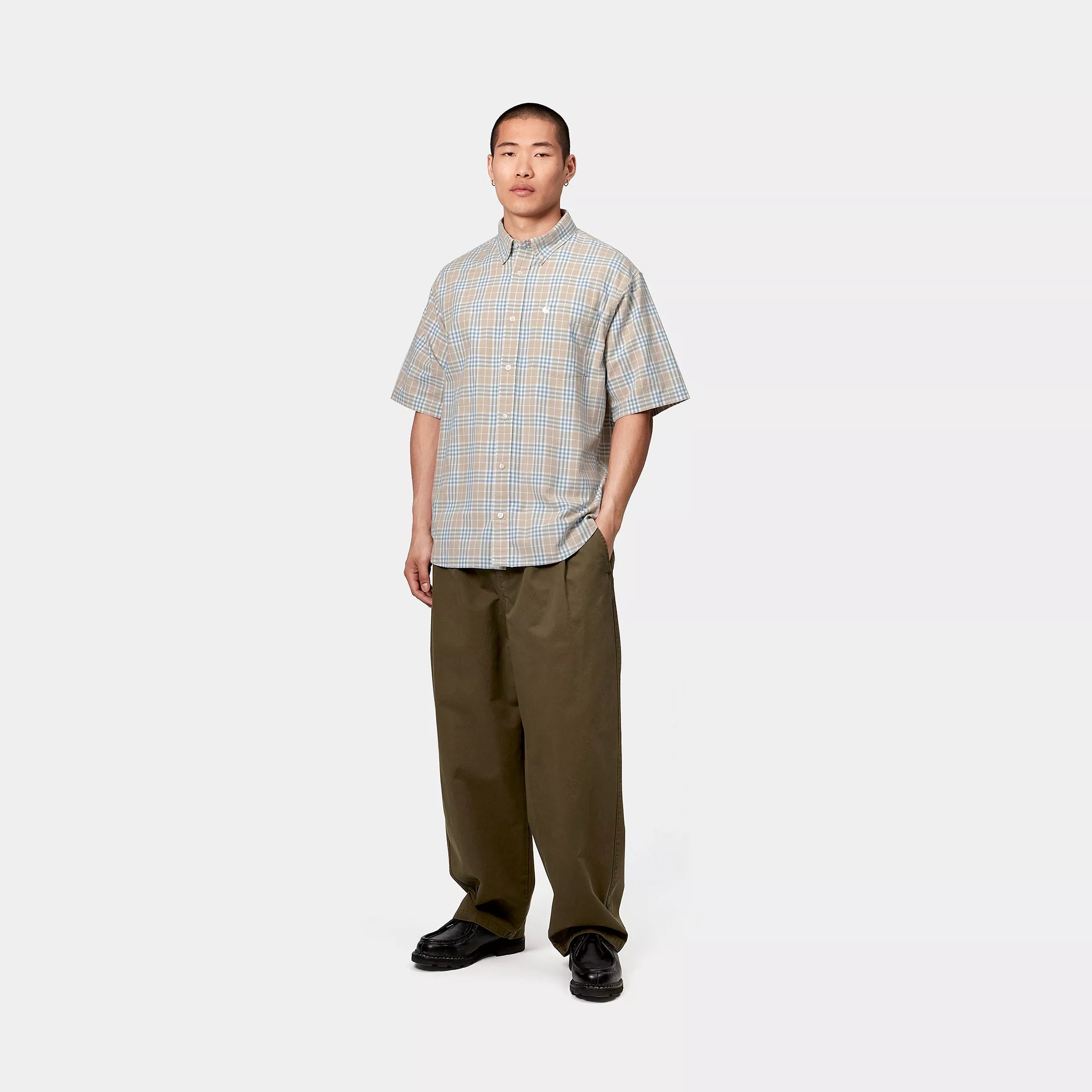 S/S NIVEN SHIRT - Niven Check, Wall / Wax