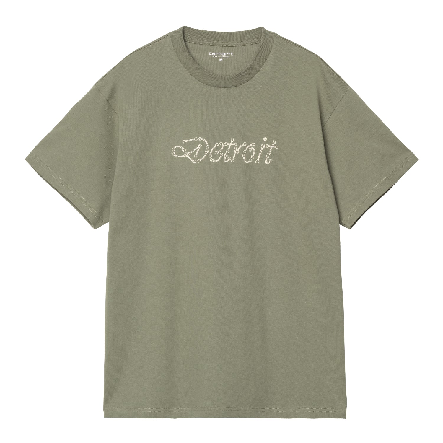 S/S PEACE AND WORK T-SHIRT - Dollar Green / Natural