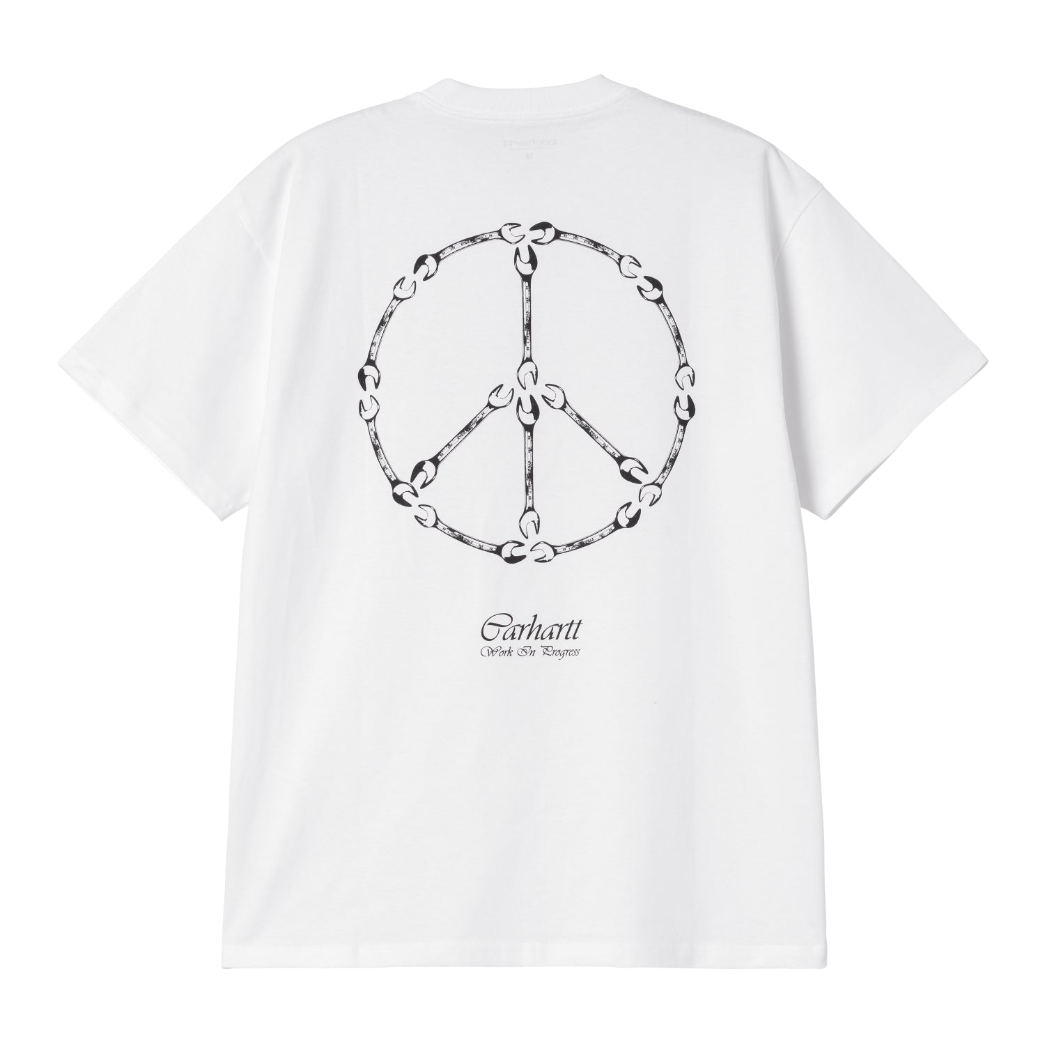 S/S PEACE AND WORK T-SHIRT - White / Black