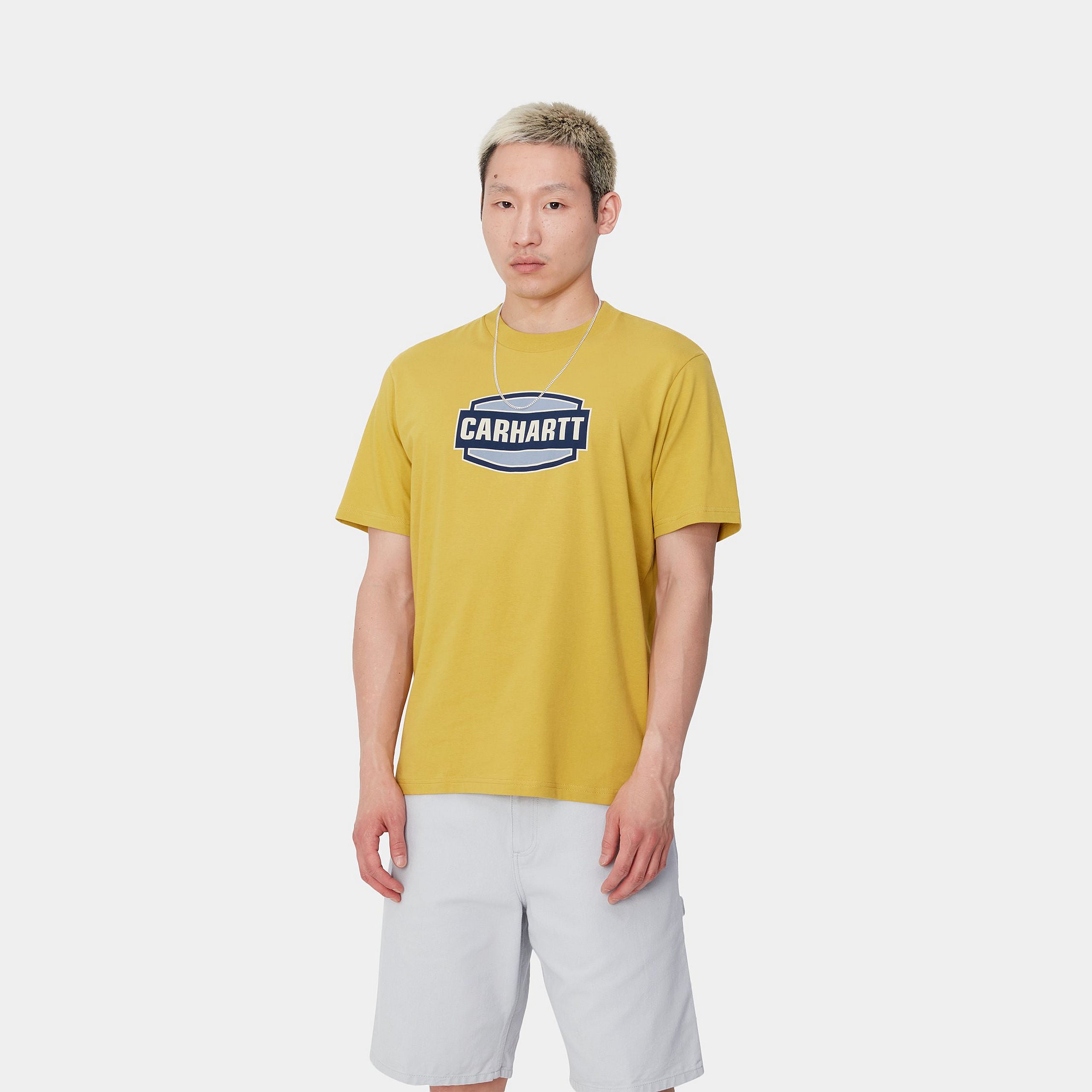 S/S PRESS SCRIPT T-SHIRT - Golden Olive
