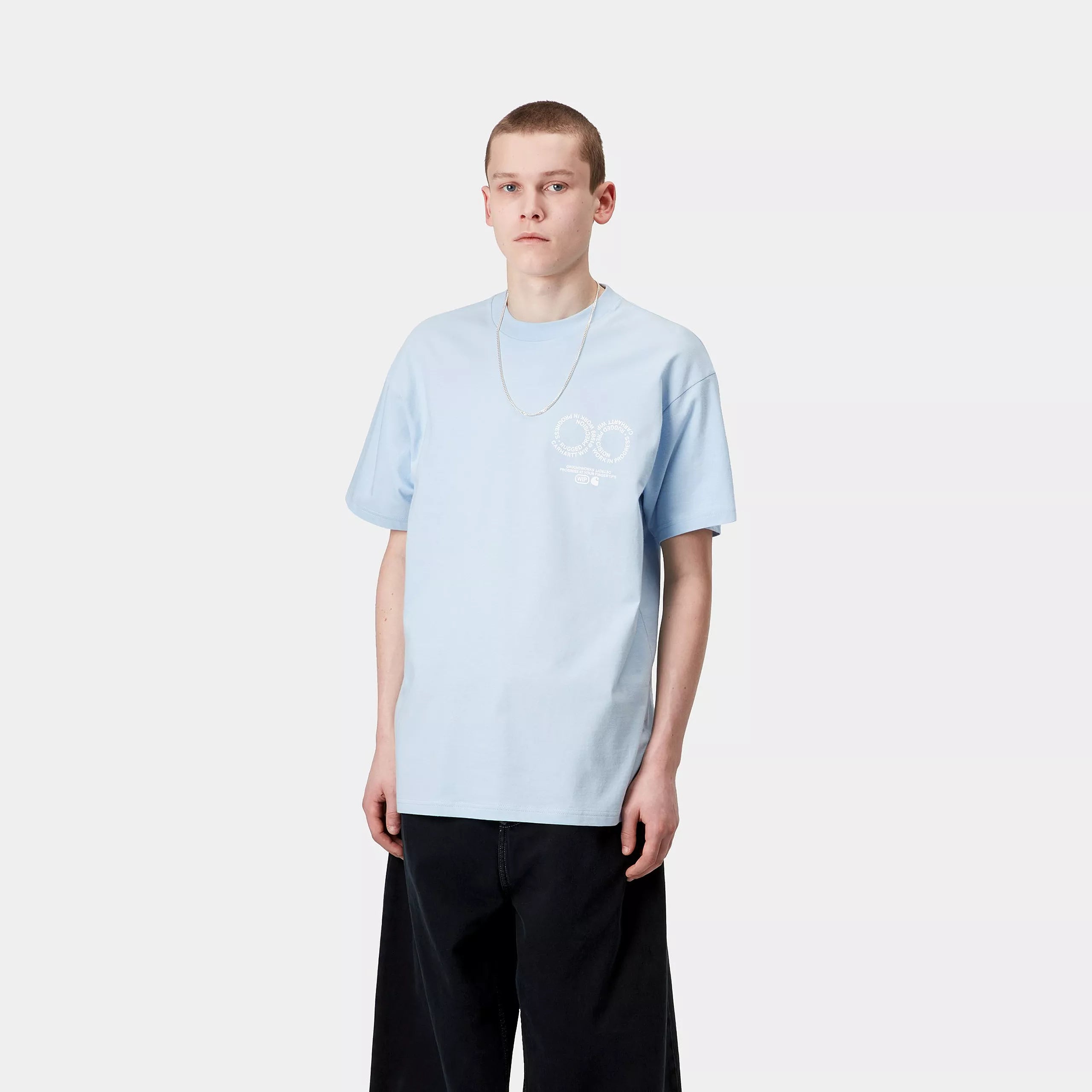 S/S ROTATION T-SHIRT - Air Sky / White