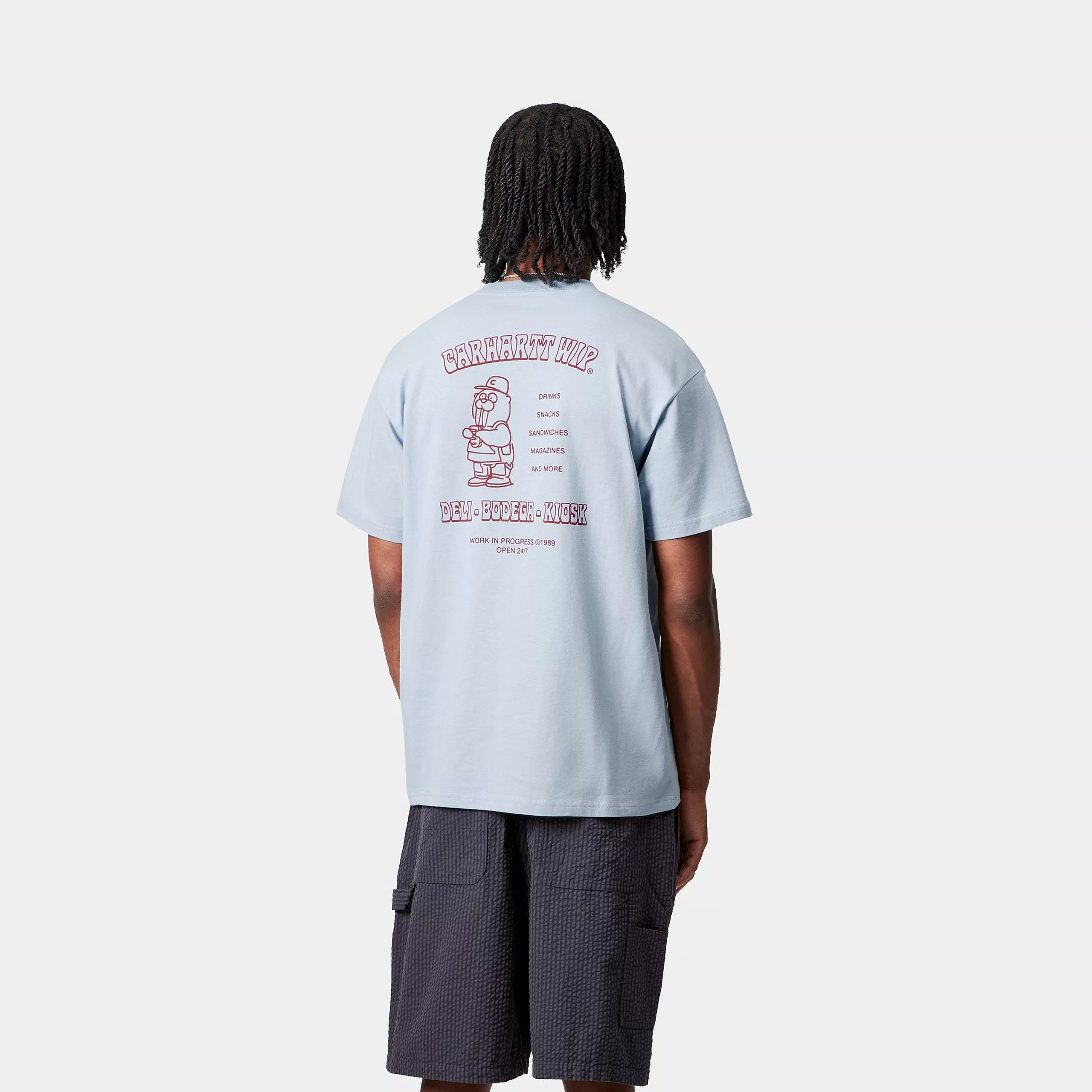 S/S SANDWICH T-SHIRT - Blue Fog