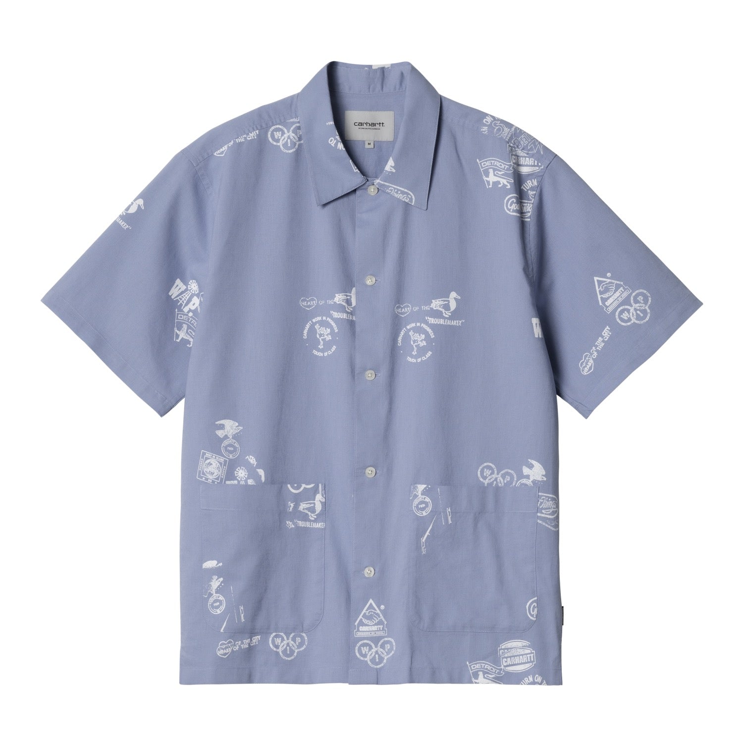 S/S STAMP SHIRT - Stamp Print, Charm Blue