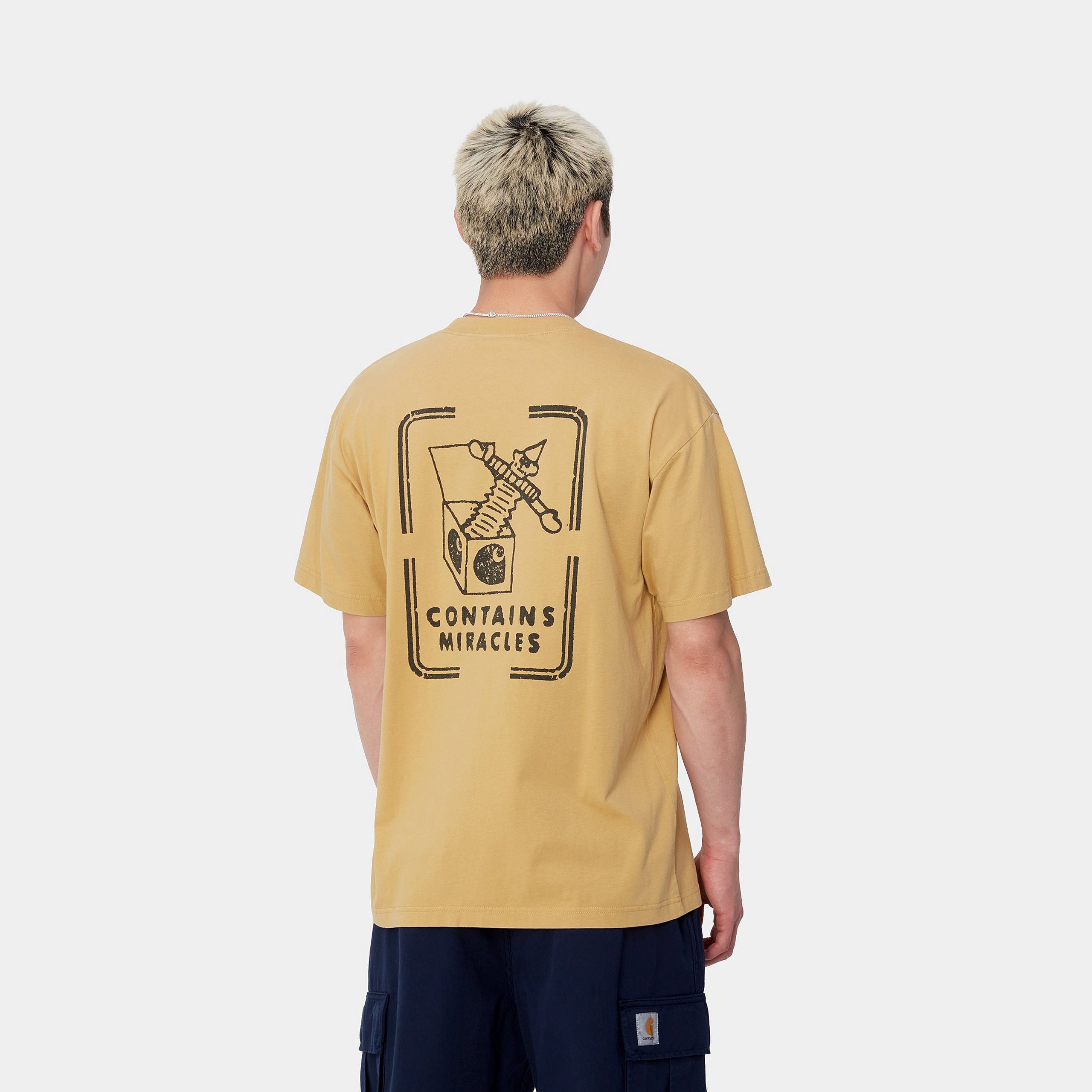 S/S STAMP T-SHIRT - Bourbon / Black (stone washed)