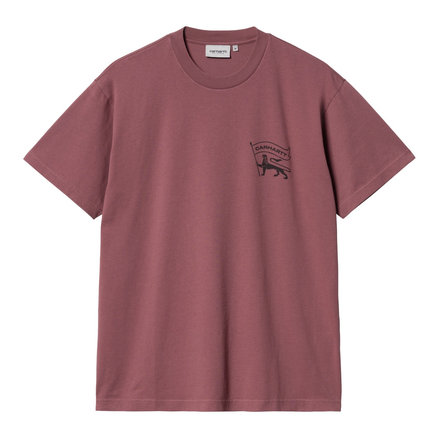 S/S STAMP T-SHIRT - Dusty Fuchsia / Black (stone washed)