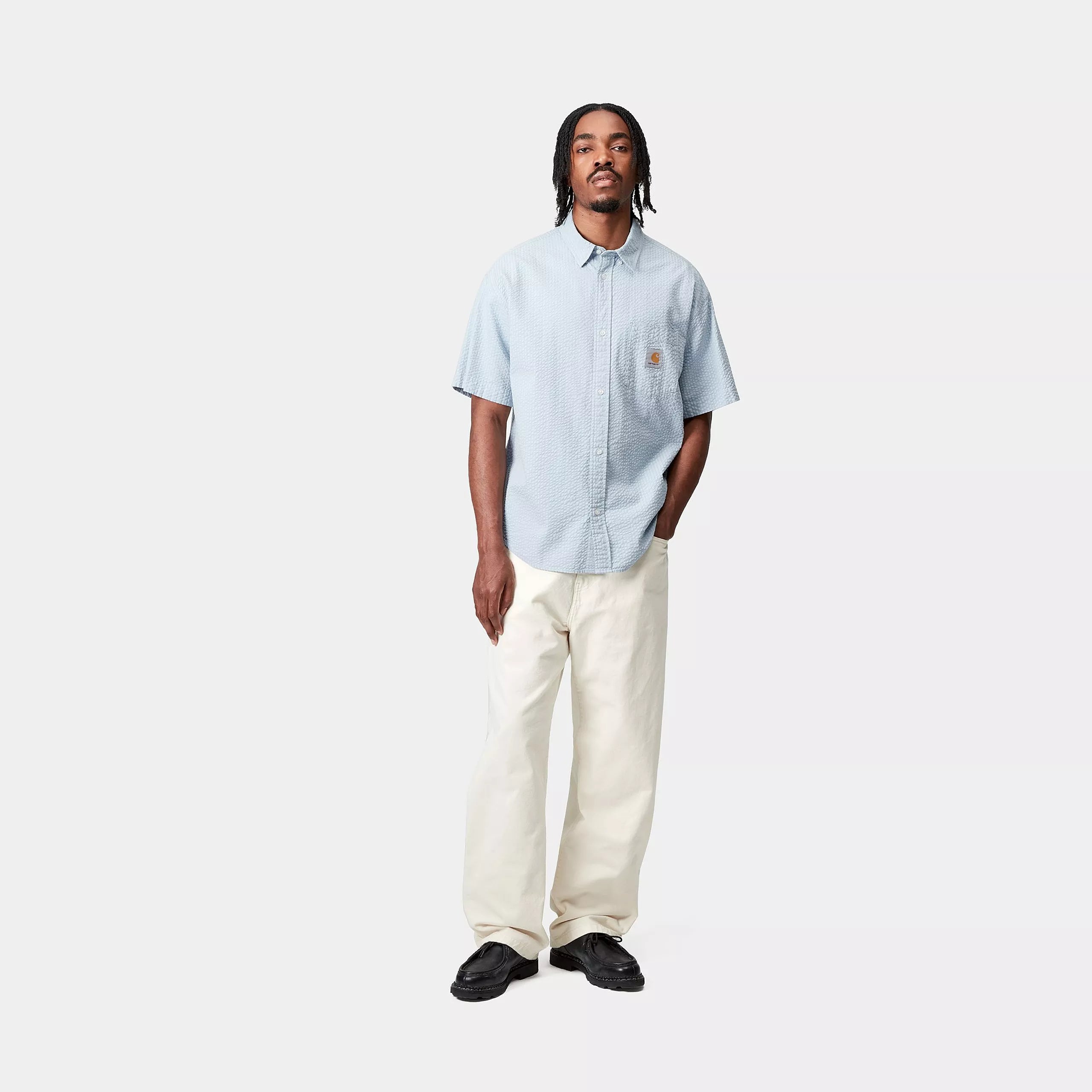 S/S TOLAND SHIRT - Toland Stripe, Blue Fog