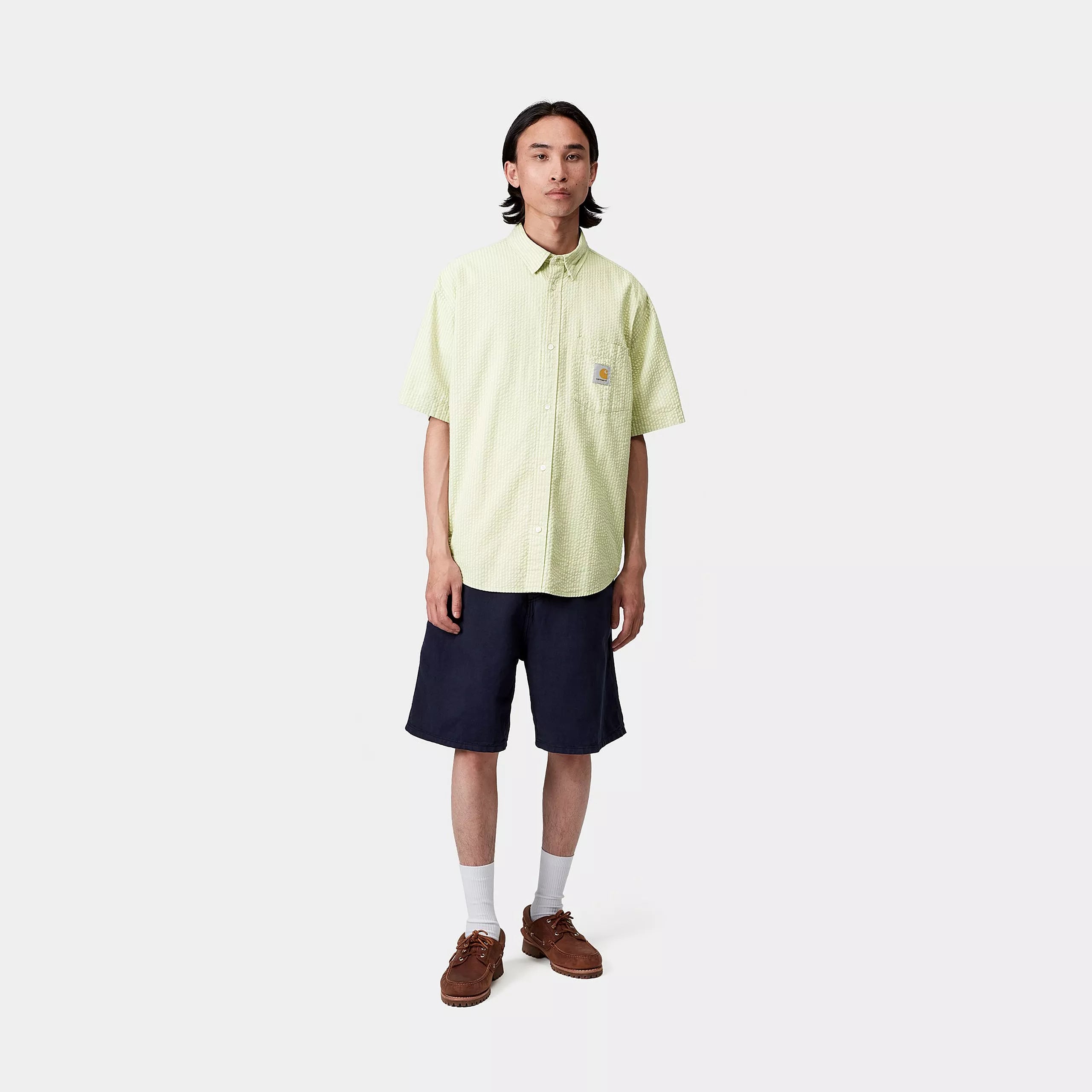 S/S TOLAND SHIRT - Toland Stripe, Pale Olive