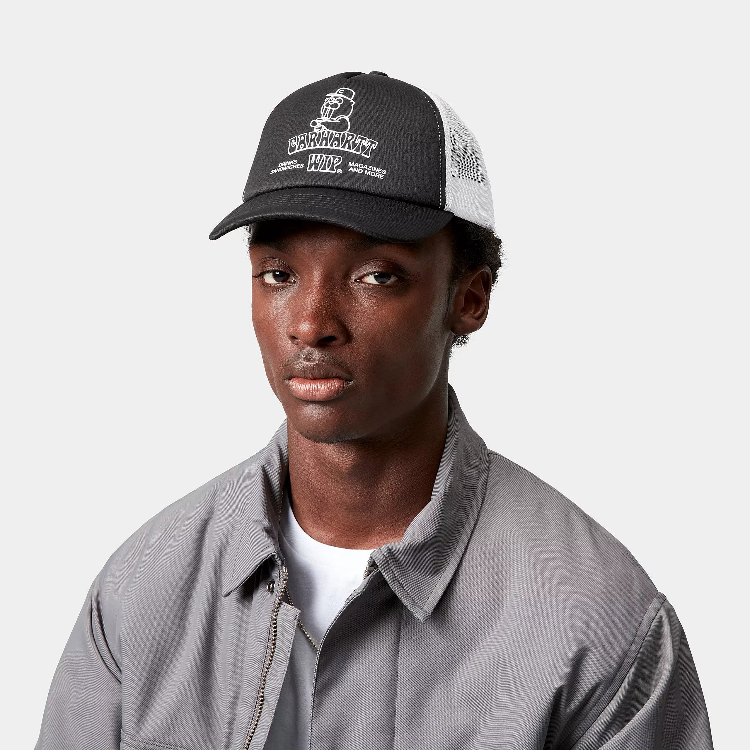 SANDWICH TRUCKER CAP - Black