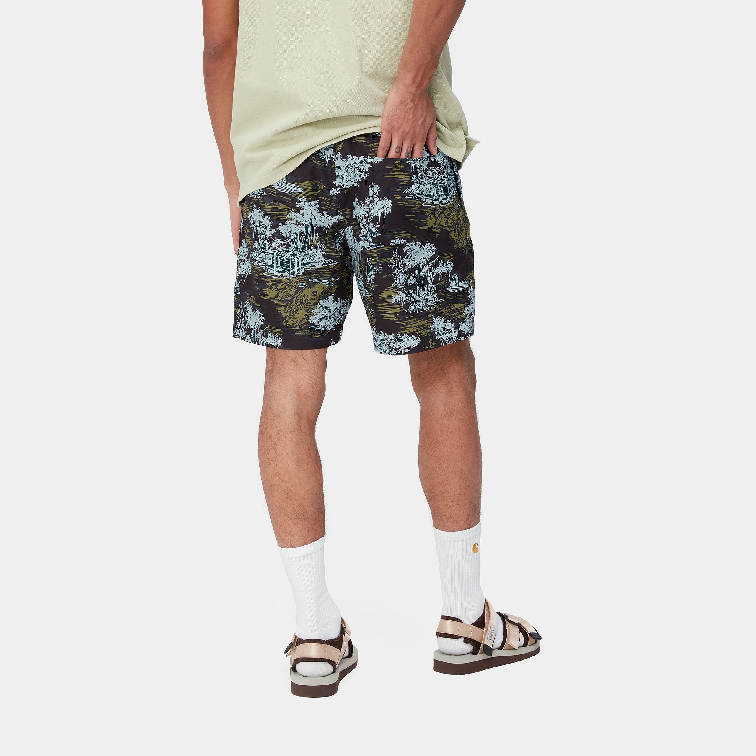 SLATER SWIM TRUNKS - Bayou Print, Midnight Black