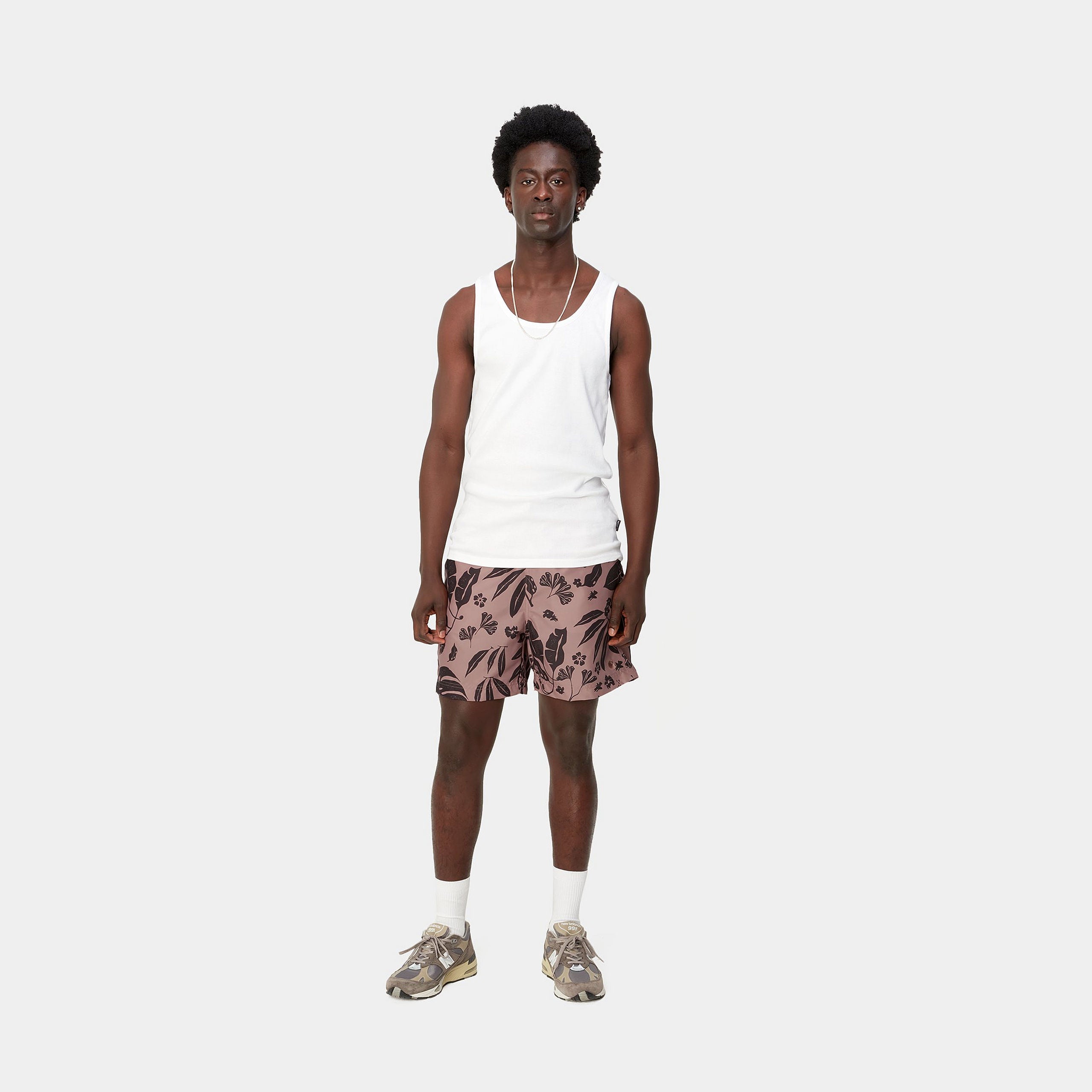 SLATER SWIM TRUNKS - Woodblock Print, Glassy Pink