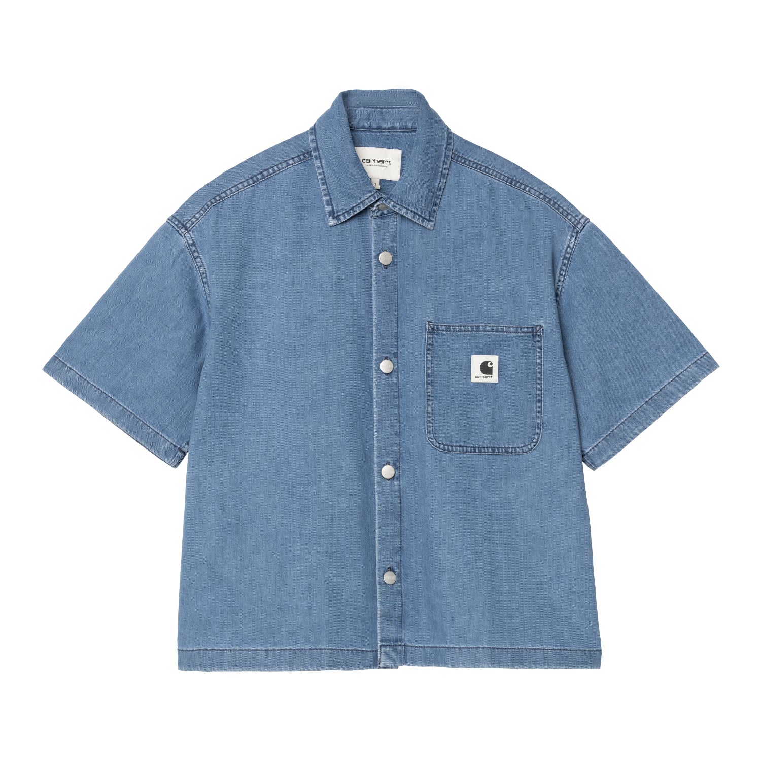 W' S/S LOVILIA SHIRT - Blue (stone washed)