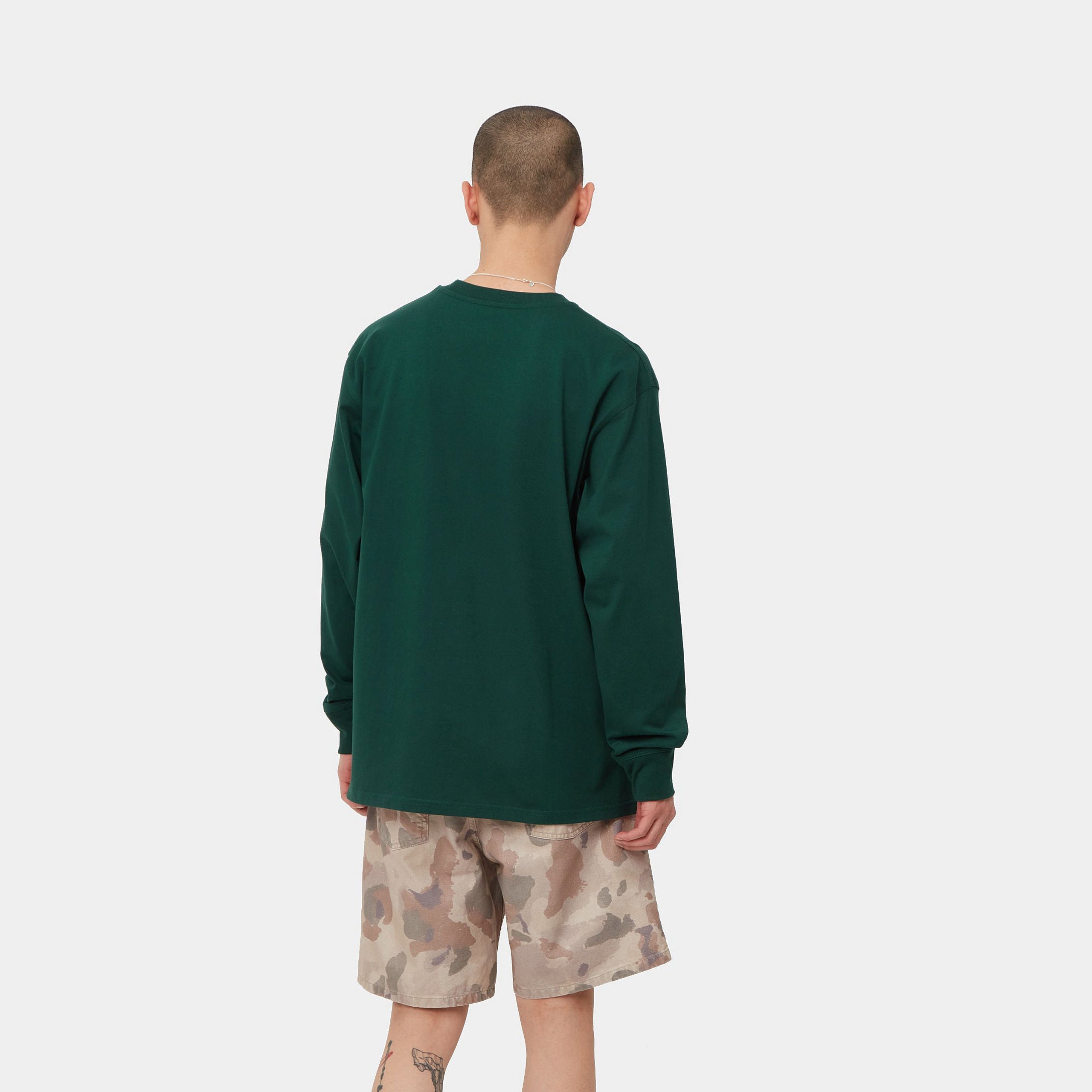 L/S AMERICAN SCRIPT T-SHIRT - Hedge