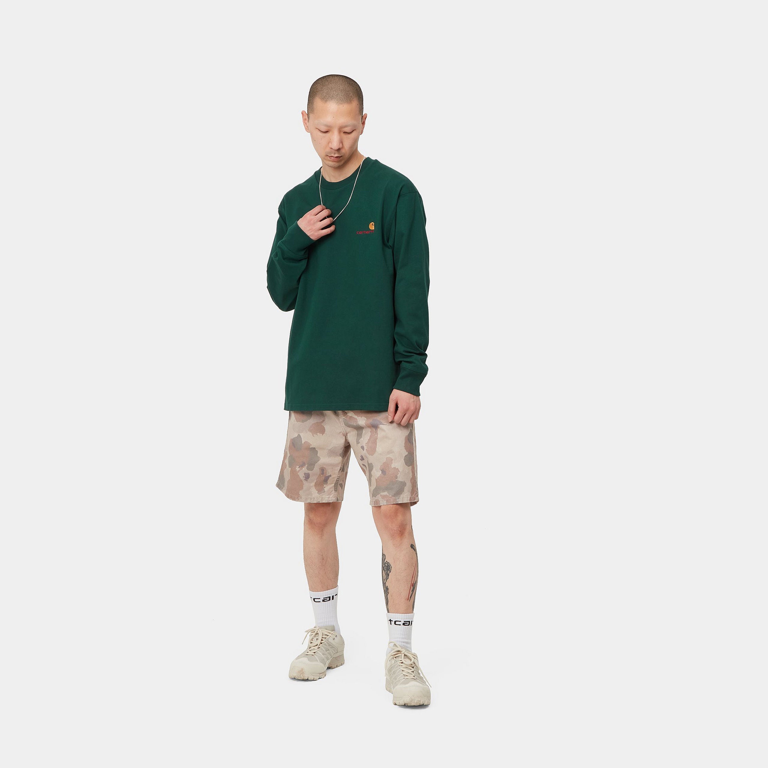 L/S AMERICAN SCRIPT T-SHIRT - Hedge