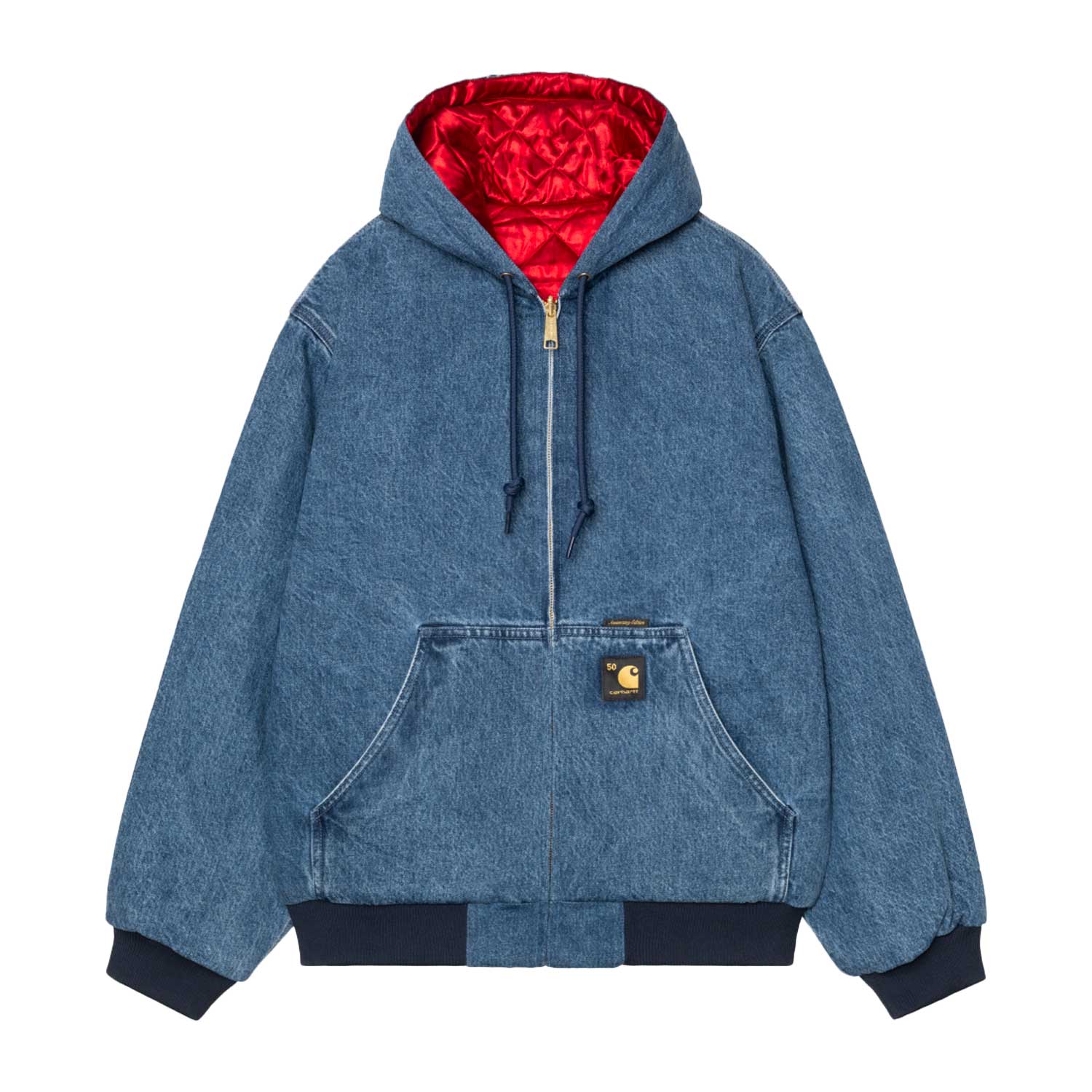 50 YEARS ANNIVERSARY OG A JACKET DENIM - Blue / USA Red (stone bleached)