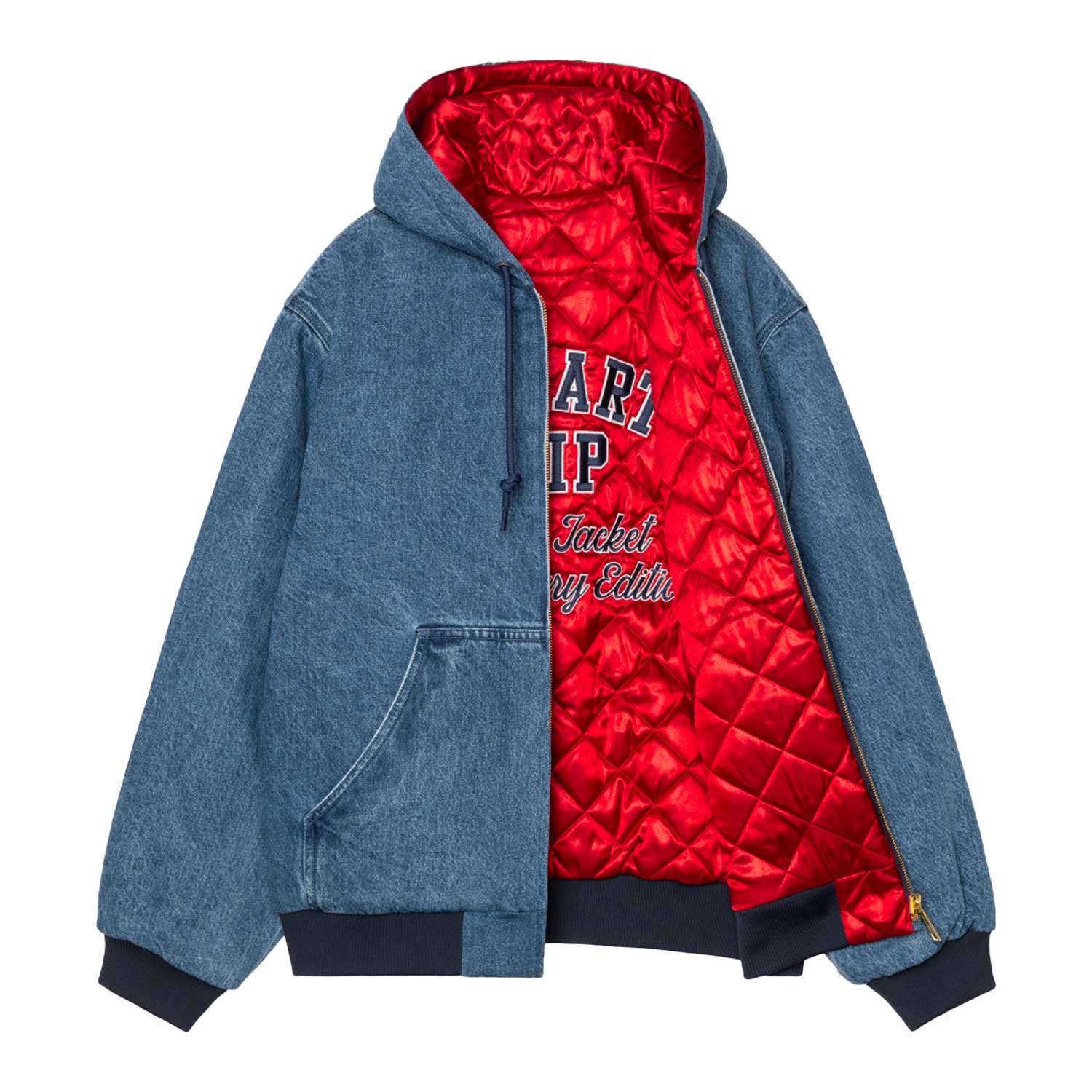 50 YEARS ANNIVERSARY OG A JACKET DENIM - Blue / USA Red (stone bleached)