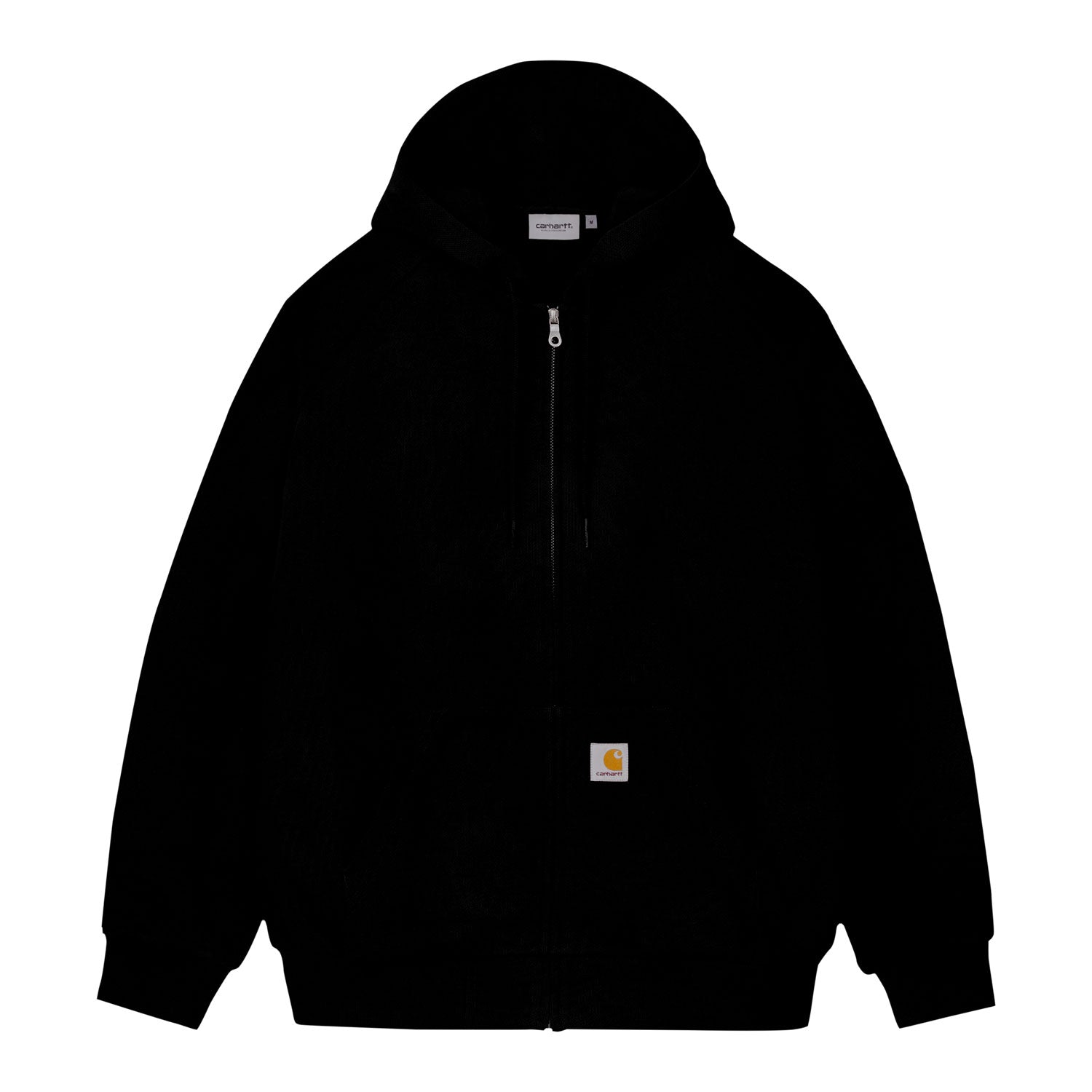 Hooded Square Label Jacket - Black