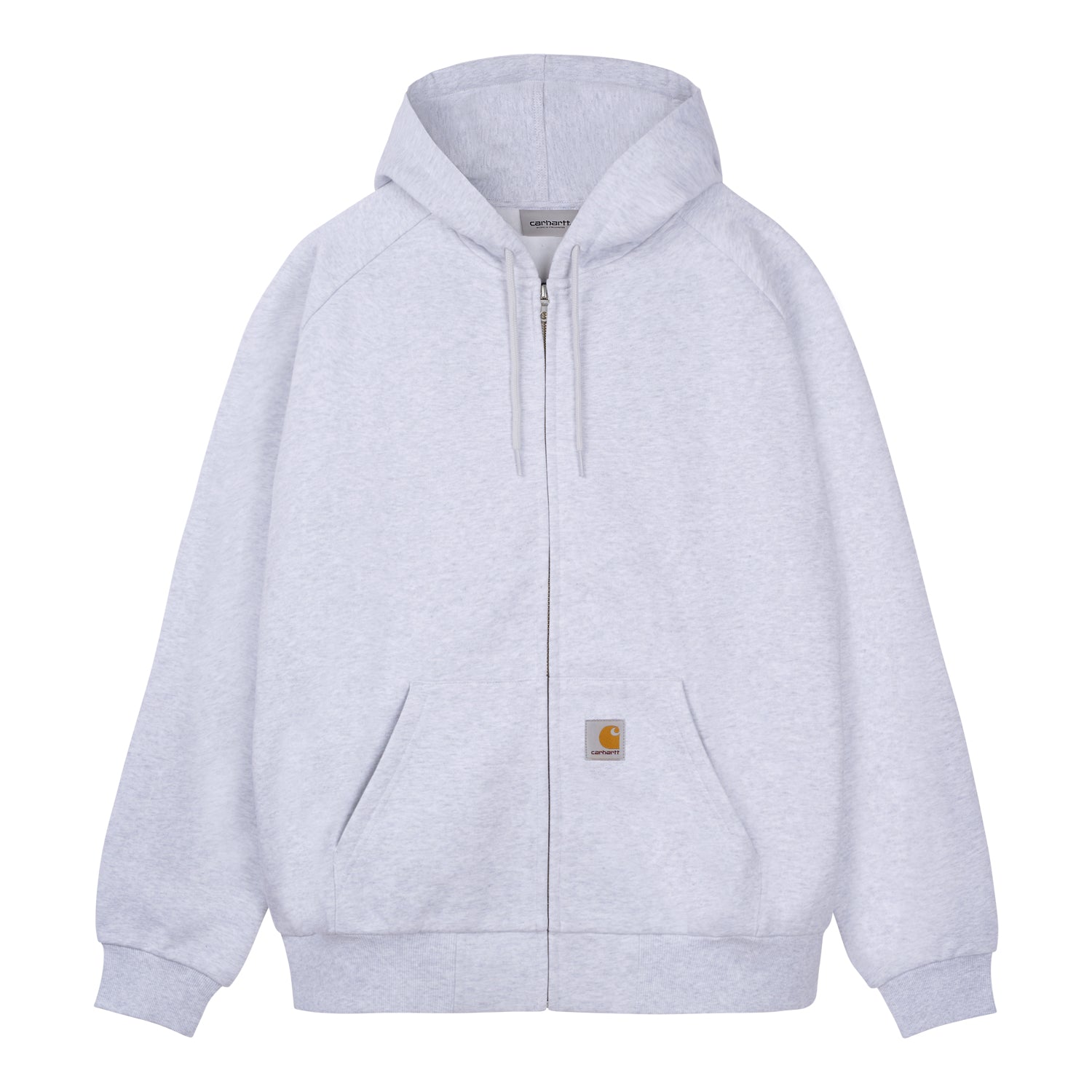 HOODED SQUARE LABEL JACKET - Ash Heather