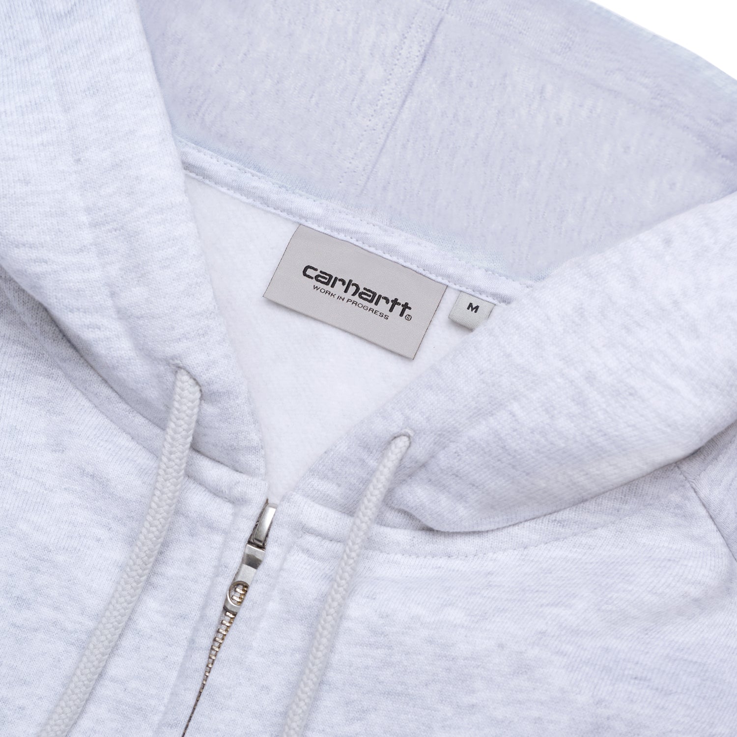 HOODED SQUARE LABEL JACKET - Ash Heather