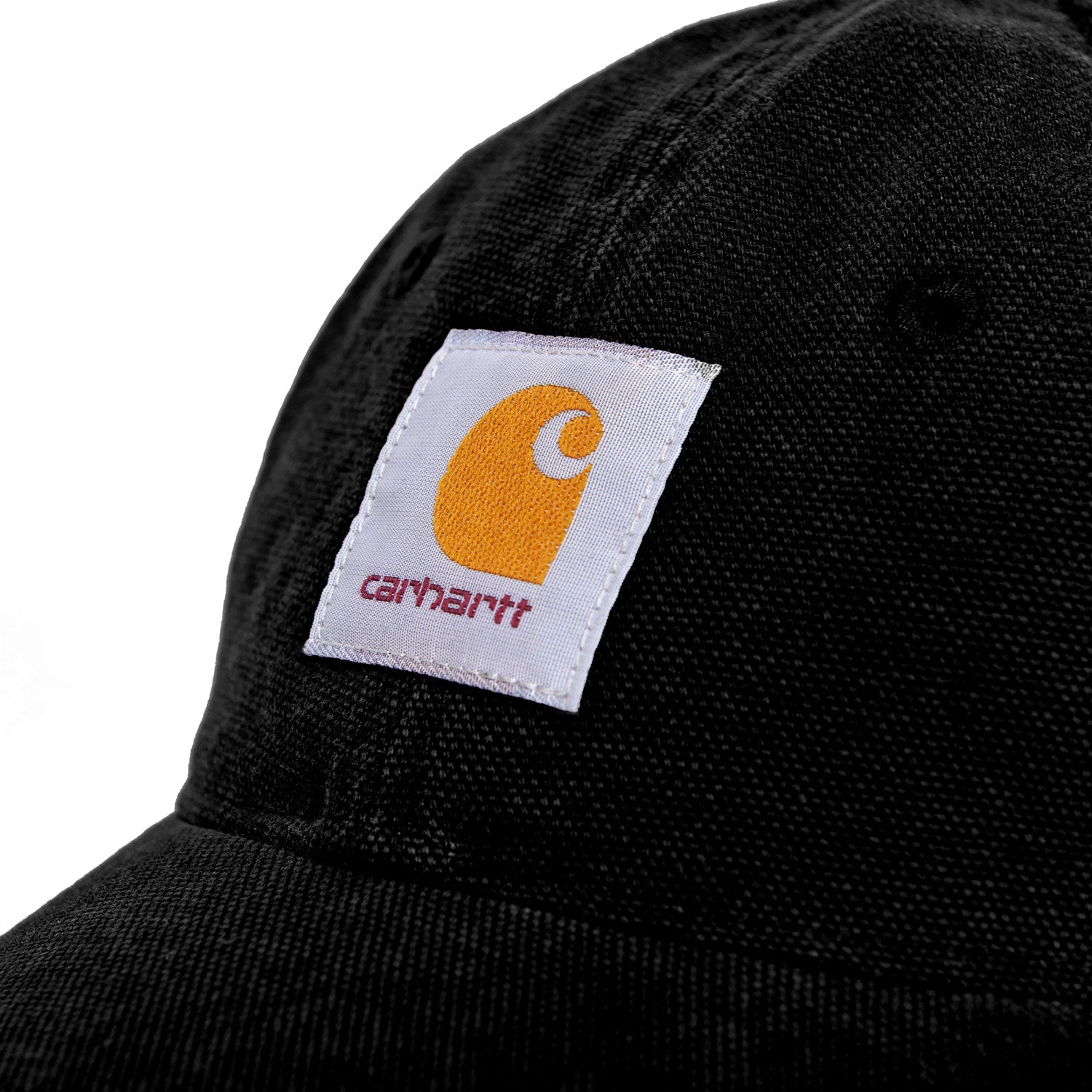 CANVAS 6-PANEL CAP - Black / White (stone washed)