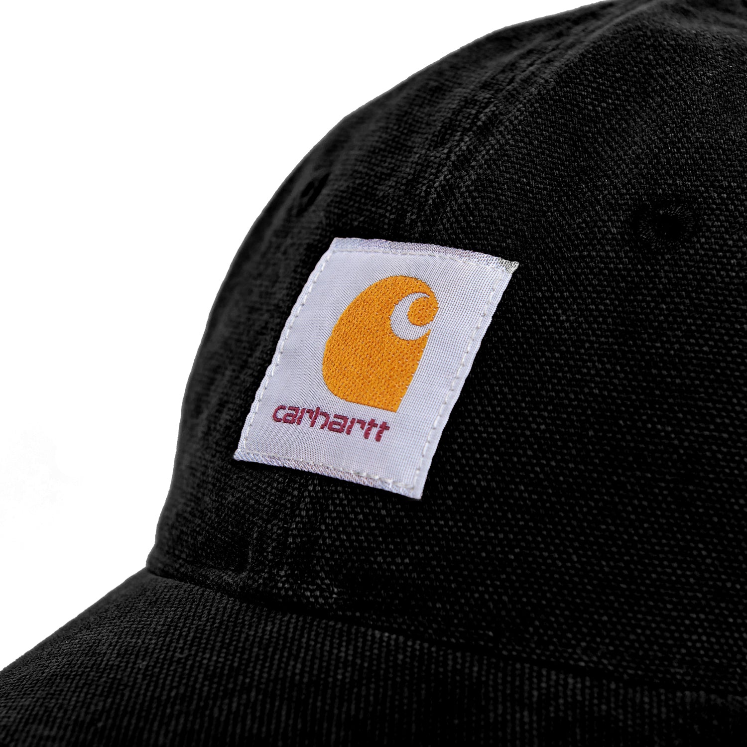 CANVAS 6-PANEL CAP  - Black / White (stone washed)