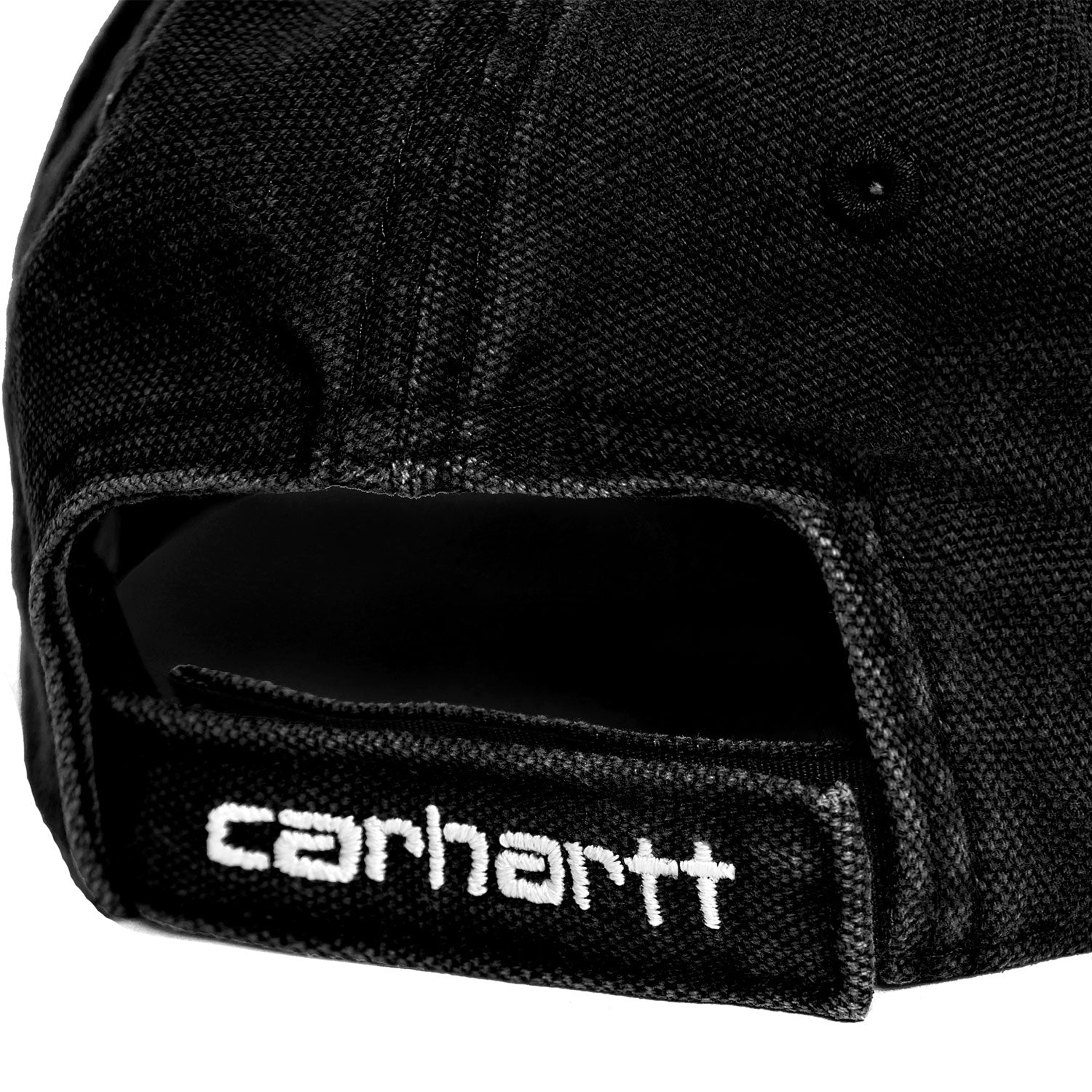 CANVAS 6-PANEL CAP - Black / White (stone washed)