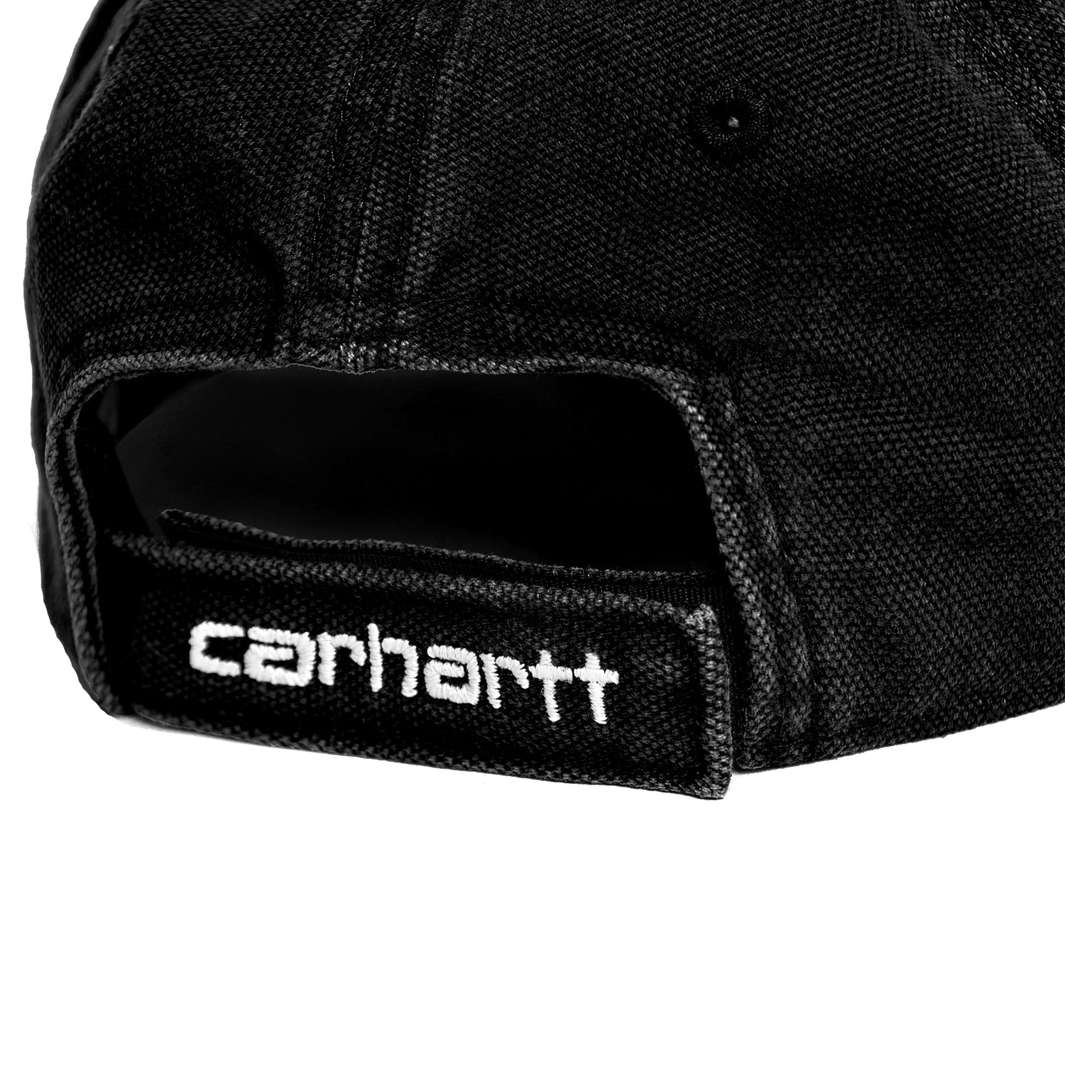 CANVAS 6-PANEL CAP  - Black / White (stone washed)
