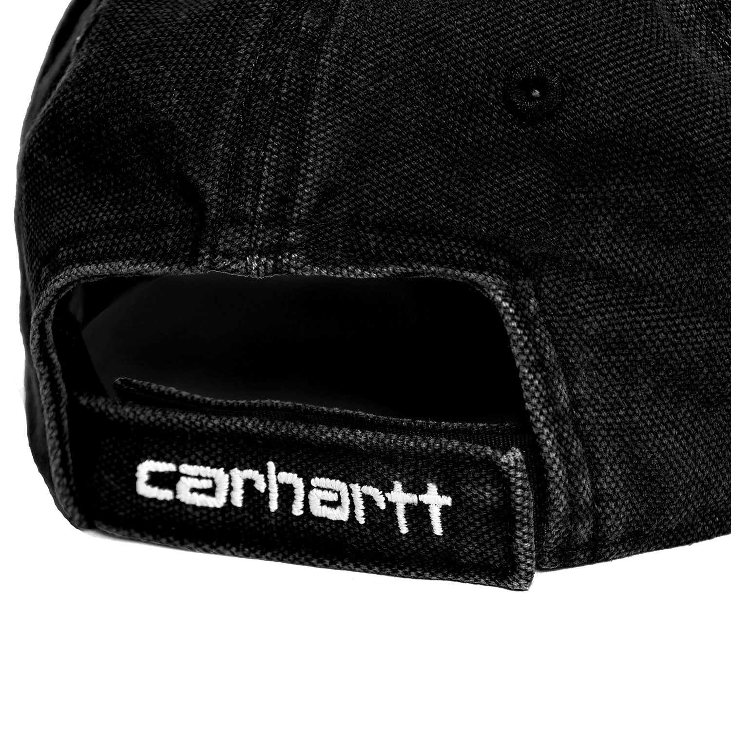 Canvas 6-Panel Cap - Black / White (stone washed)