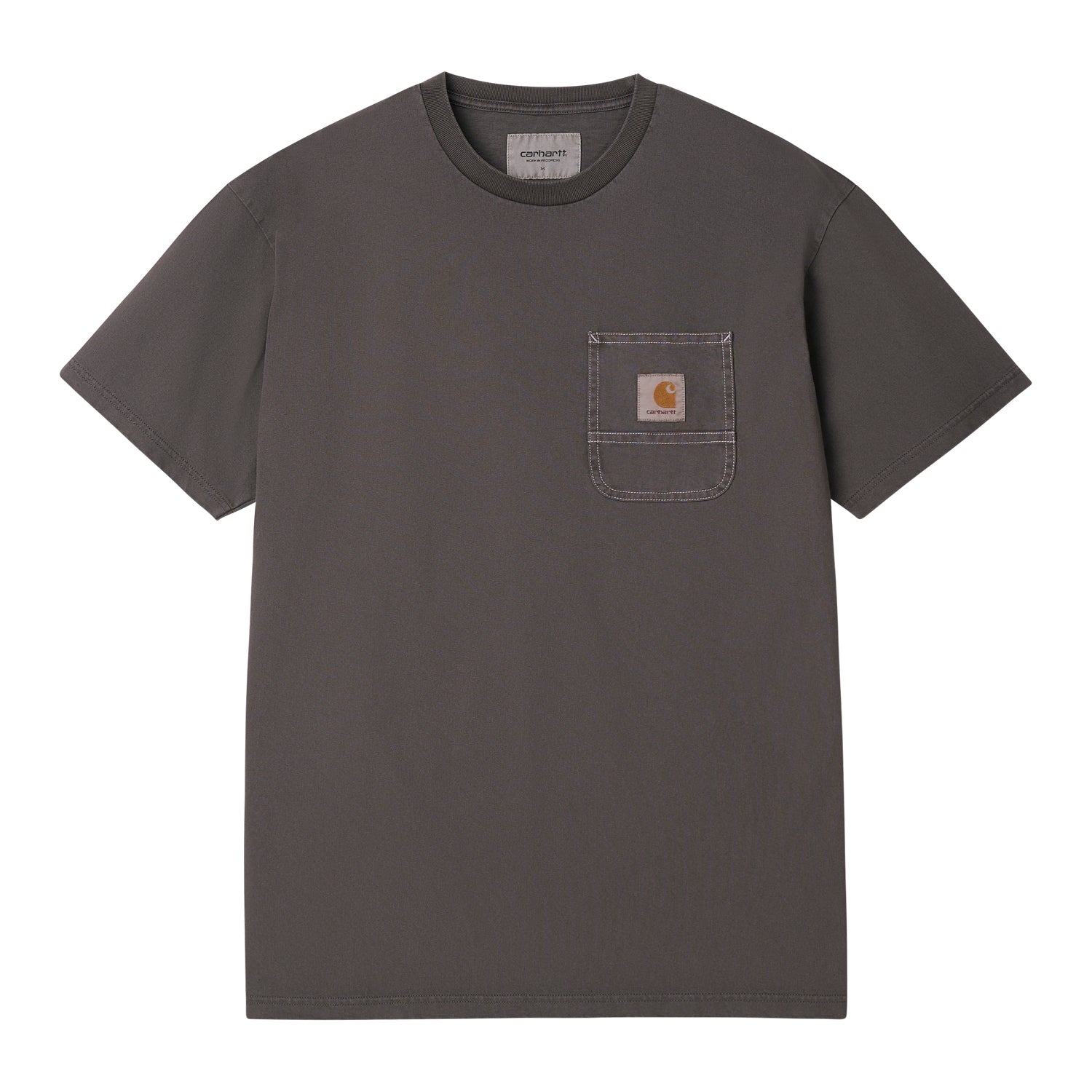 S/S WORK POCKET T-SHIRT - Soot / White (pigment garment dyed)
