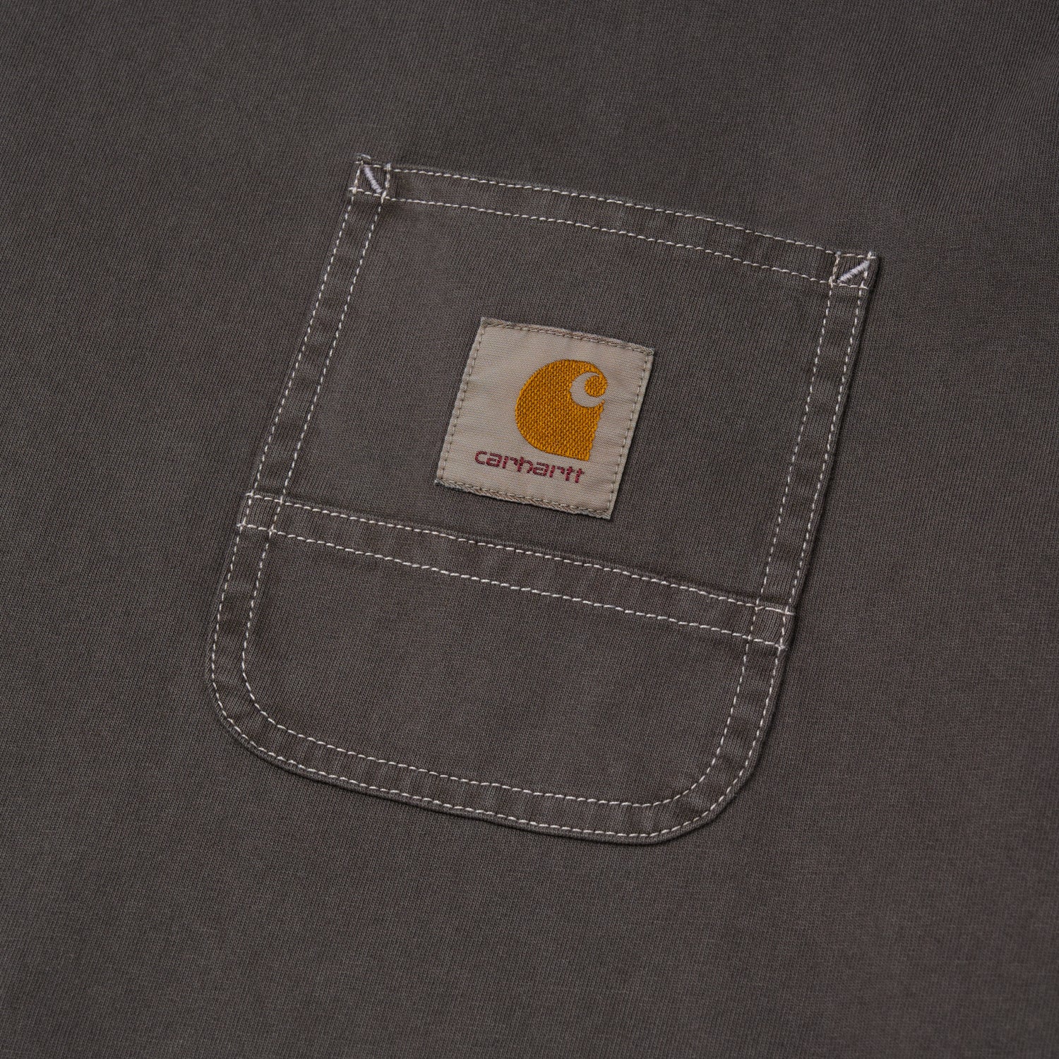 S/S WORK POCKET T-SHIRT - Soot / White (pigment garment dyed)