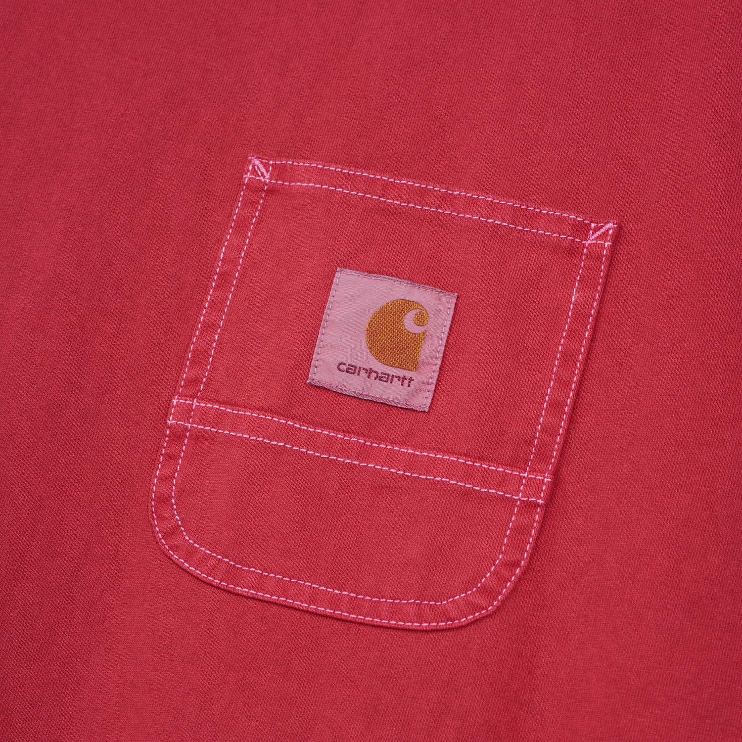S/S WORK POCKET T-SHIRT - Scarlet / White (pigment garment dyed)