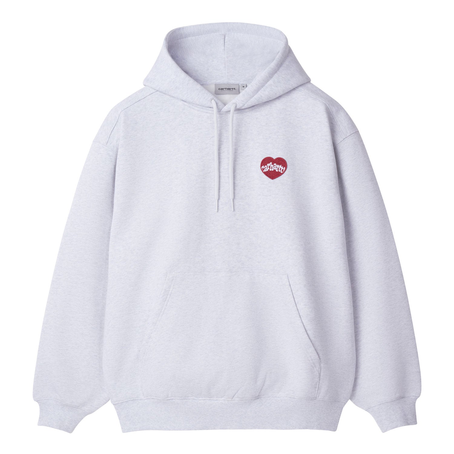 HOODED AMOUR SWEATSHIRT - Ash Heather / Red